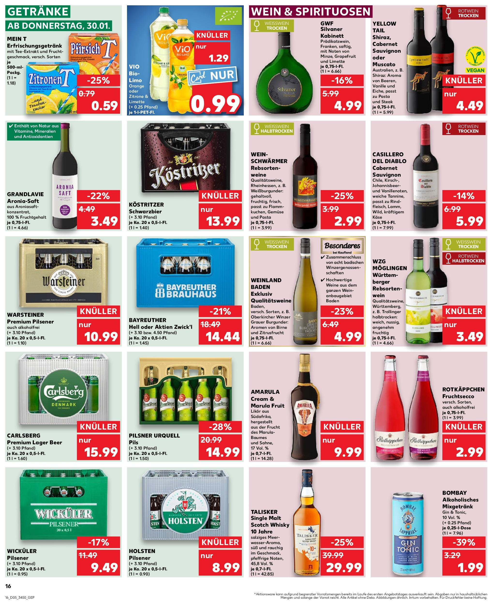 Kaufland - Bergen auf Rügen, Ringstraße 140 (ab 30.01.2025) » Angebote Online zum Blättern | Seite: 16 | Produkte: Likör, Zucker, Pilsner urquell, Gin