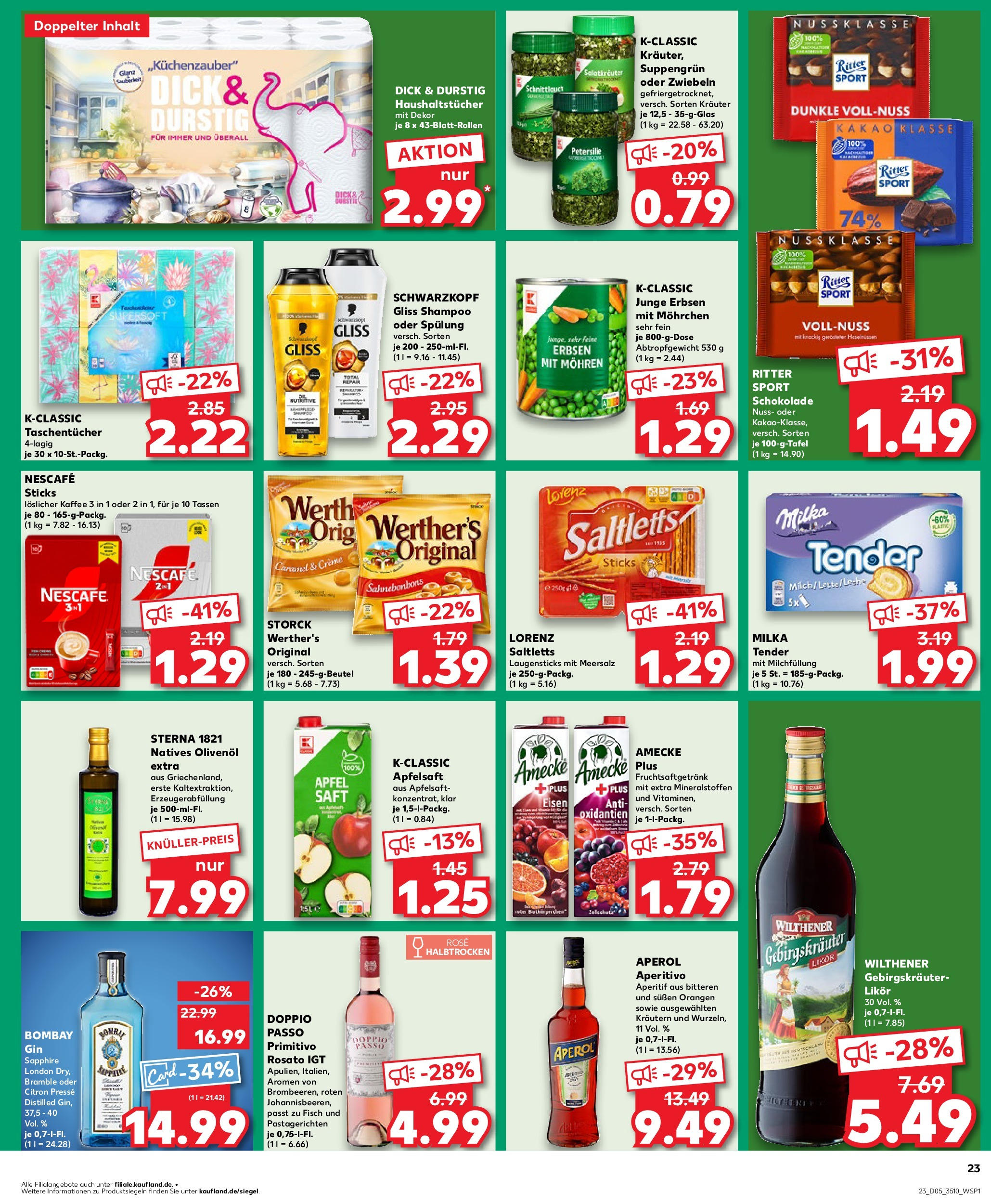 Kaufland - Meiningen, Werrastraße 14 (ab 30.01.2025) » Angebote Online zum Blättern | Seite: 23 | Produkte: Ritter sport, Fisch, Petersilie, Saft