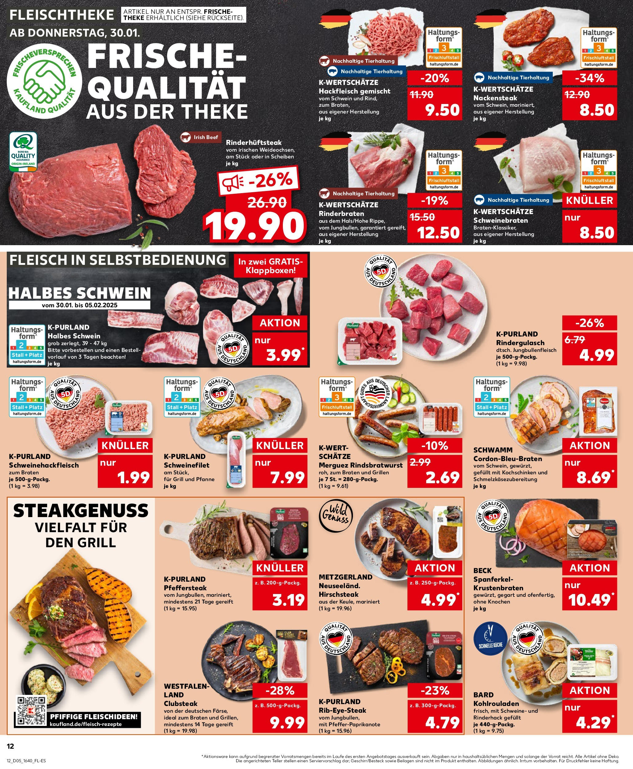 Kaufland - Westerburg, Poststraße 7 (ab 30.01.2025) » Angebote Online zum Blättern | Seite: 12 | Produkte: Rinderbraten, Grill, Küche, Schweinefilet