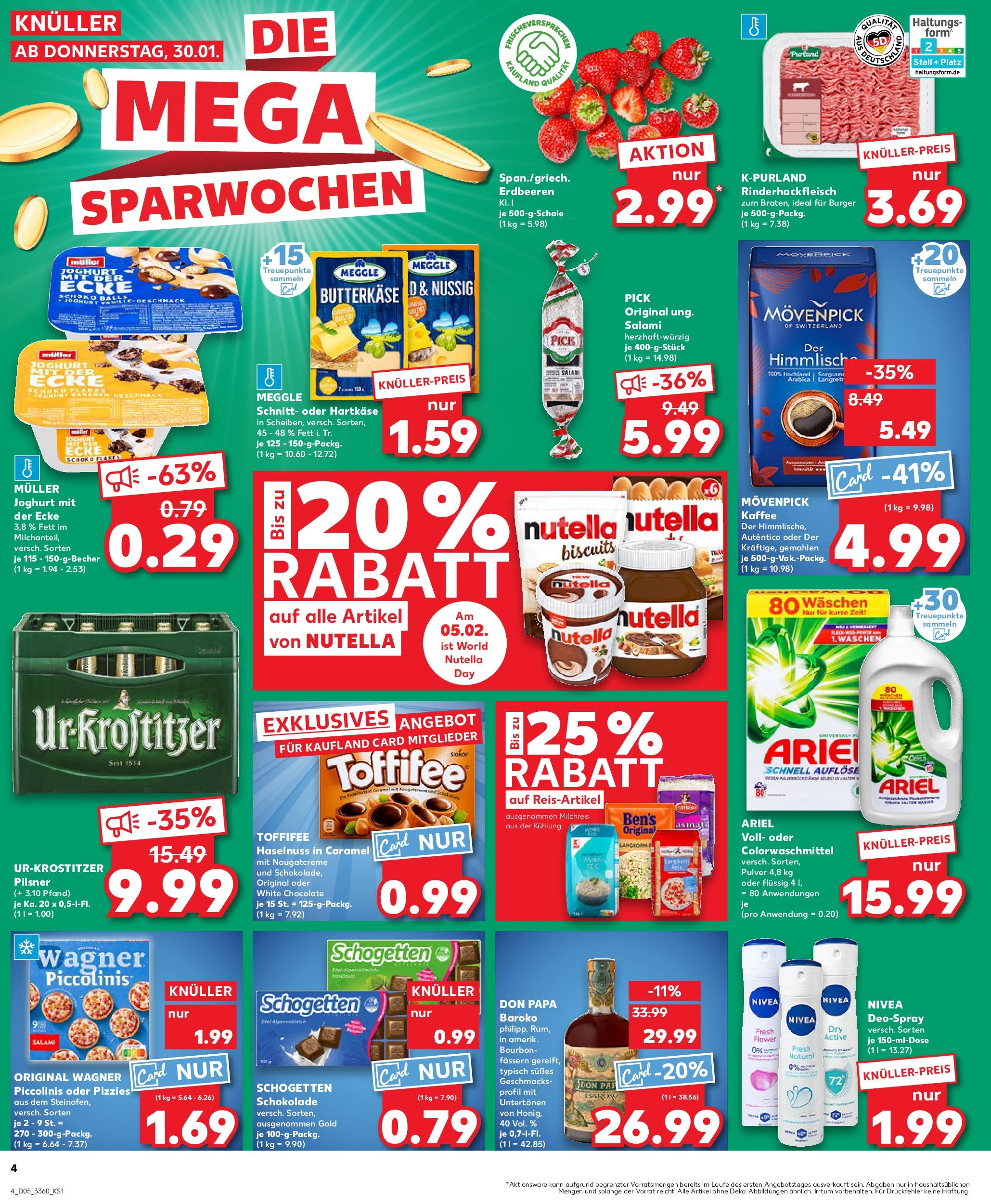 Kaufland - Oschersleben, Lüneburger Straße 1 (ab 30.01.2025) » Angebote Online zum Blättern | Seite: 4 | Produkte: Ariel, Piccolinis, Schogetten, Bourbon