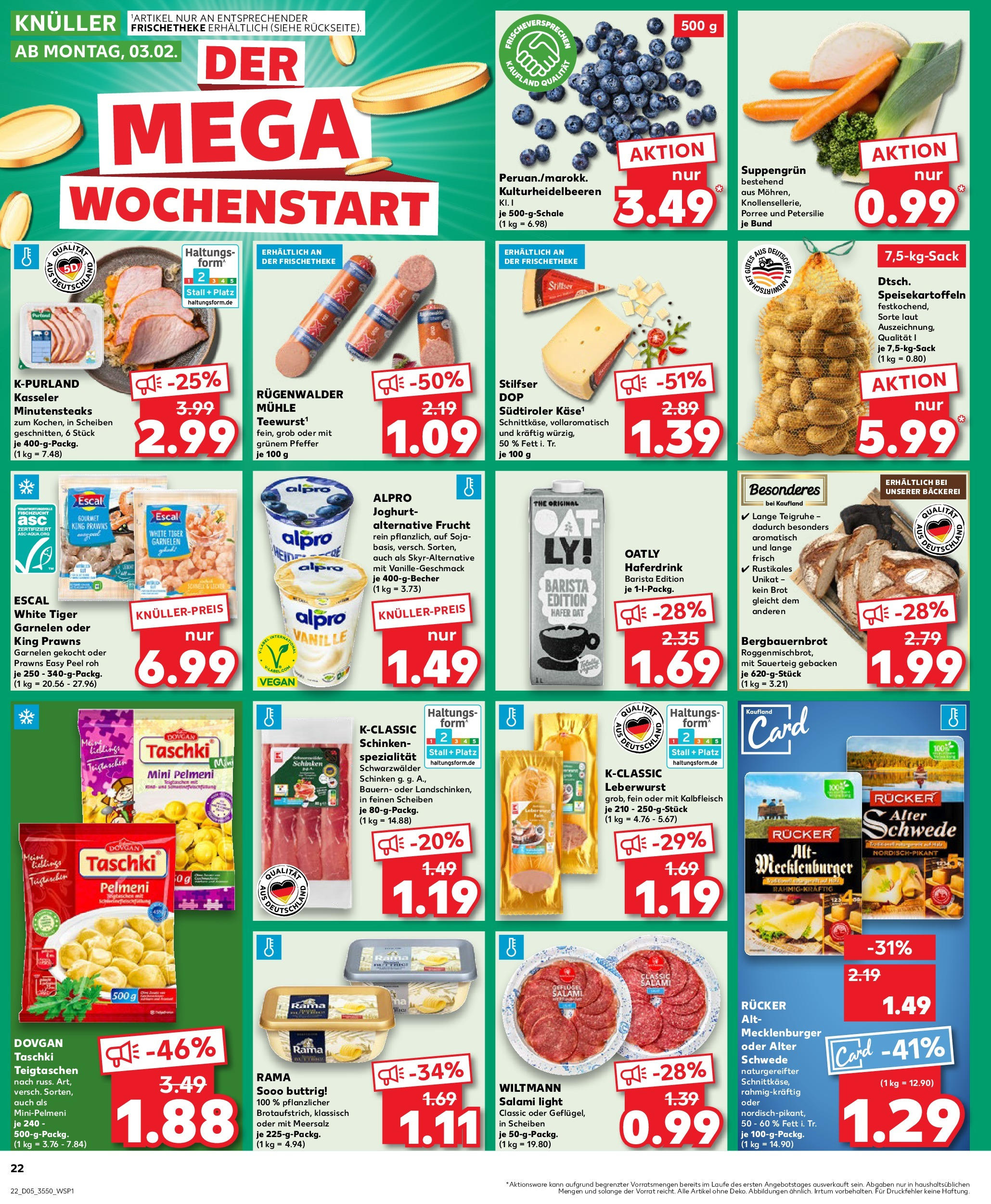 Kaufland - Stollberg/Erzgeb., Auer Straße 20 (ab 30.01.2025) » Angebote Online zum Blättern | Seite: 22 | Produkte: Mühle, Rama, Haferdrink, Salami