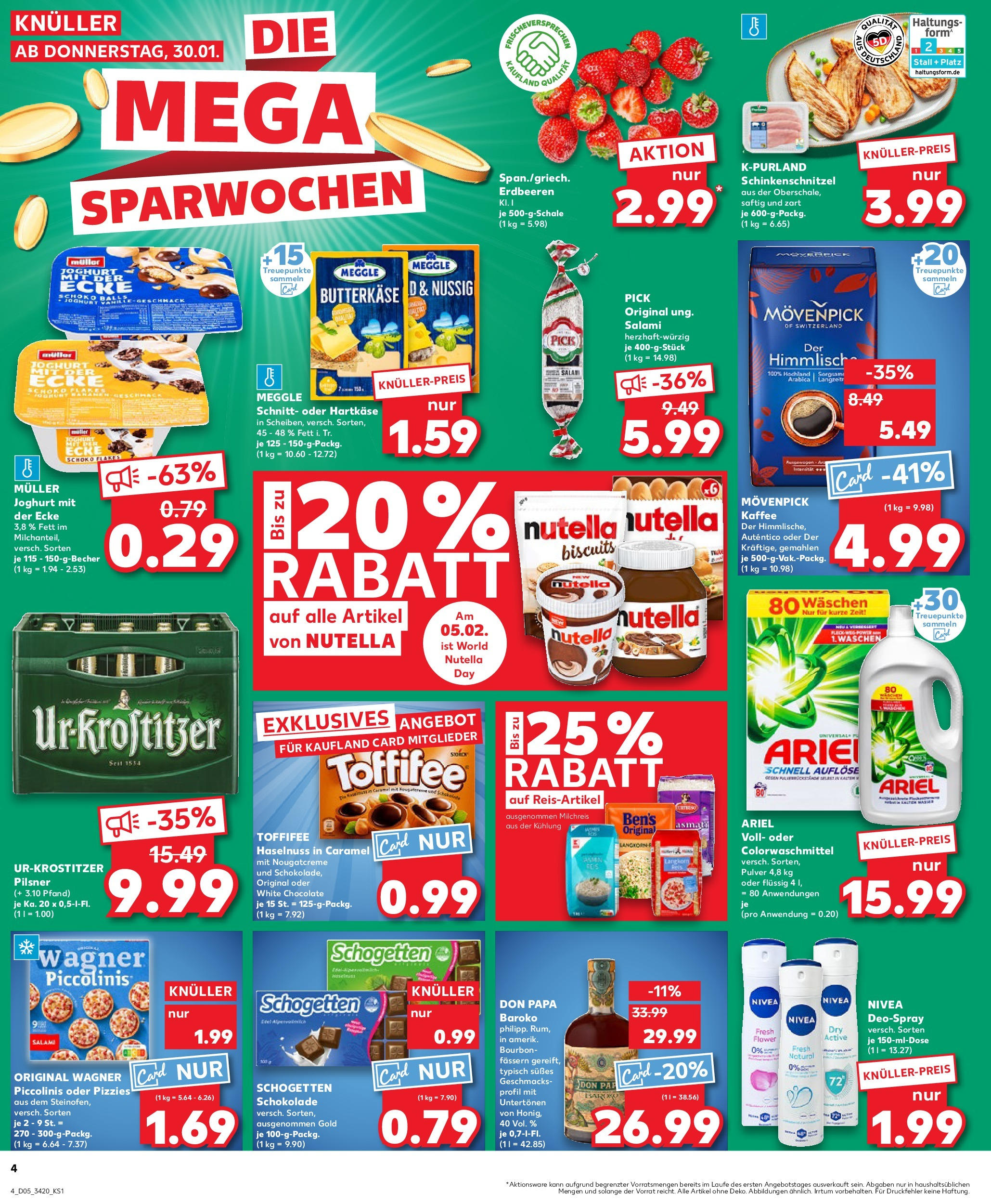 Kaufland - Werder (Havel), Auf dem Strengfeld 6 (ab 30.01.2025) » Angebote Online zum Blättern | Seite: 4 | Produkte: Kaffee, Nutella, Deospray, Bourbon