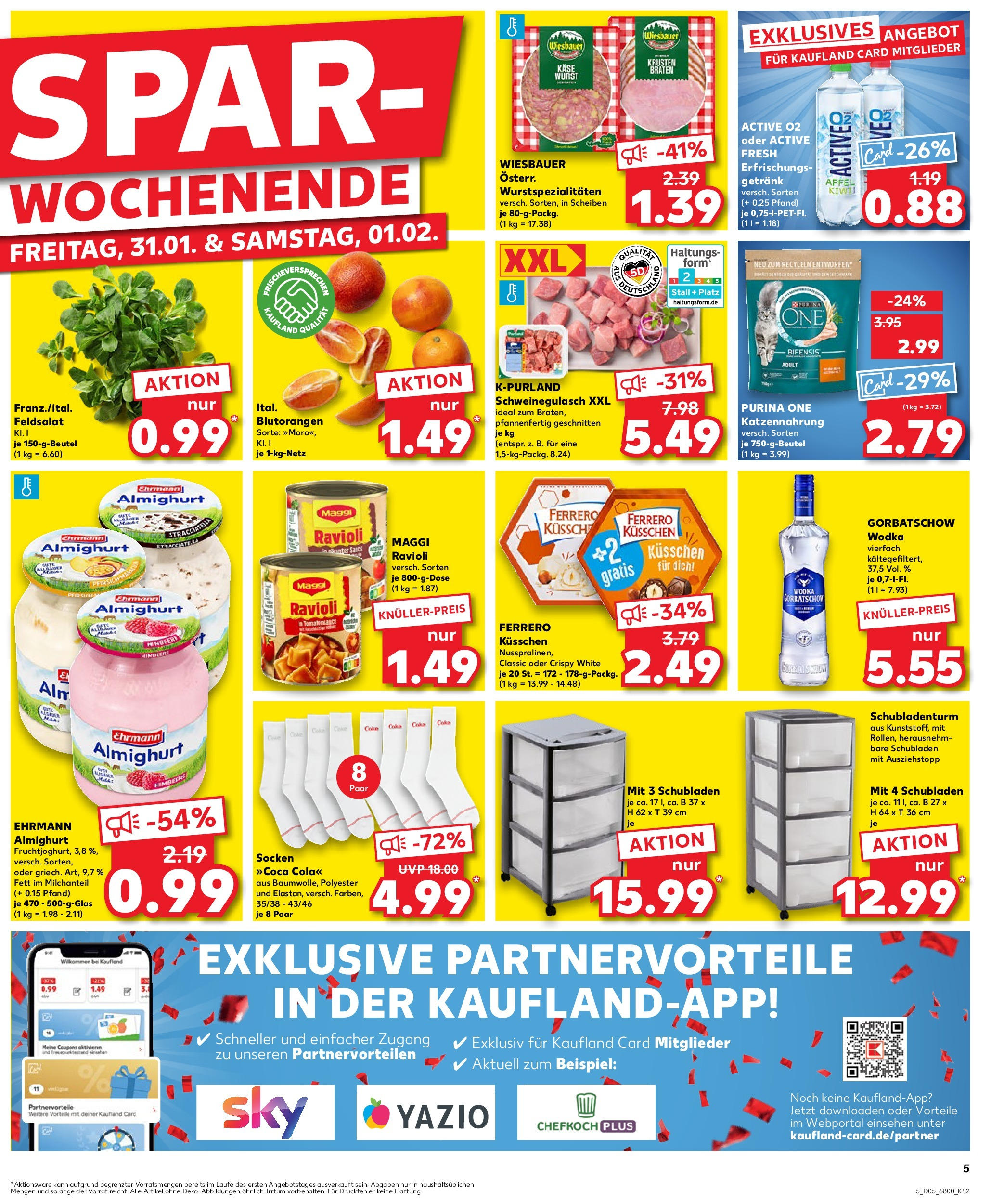 Kaufland - Berlin-Moabit, Perleberger Straße 42 A (ab 30.01.2025) » Angebote Online zum Blättern | Seite: 5 | Produkte: Purina one, Schweinegulasch, Cola, Socken