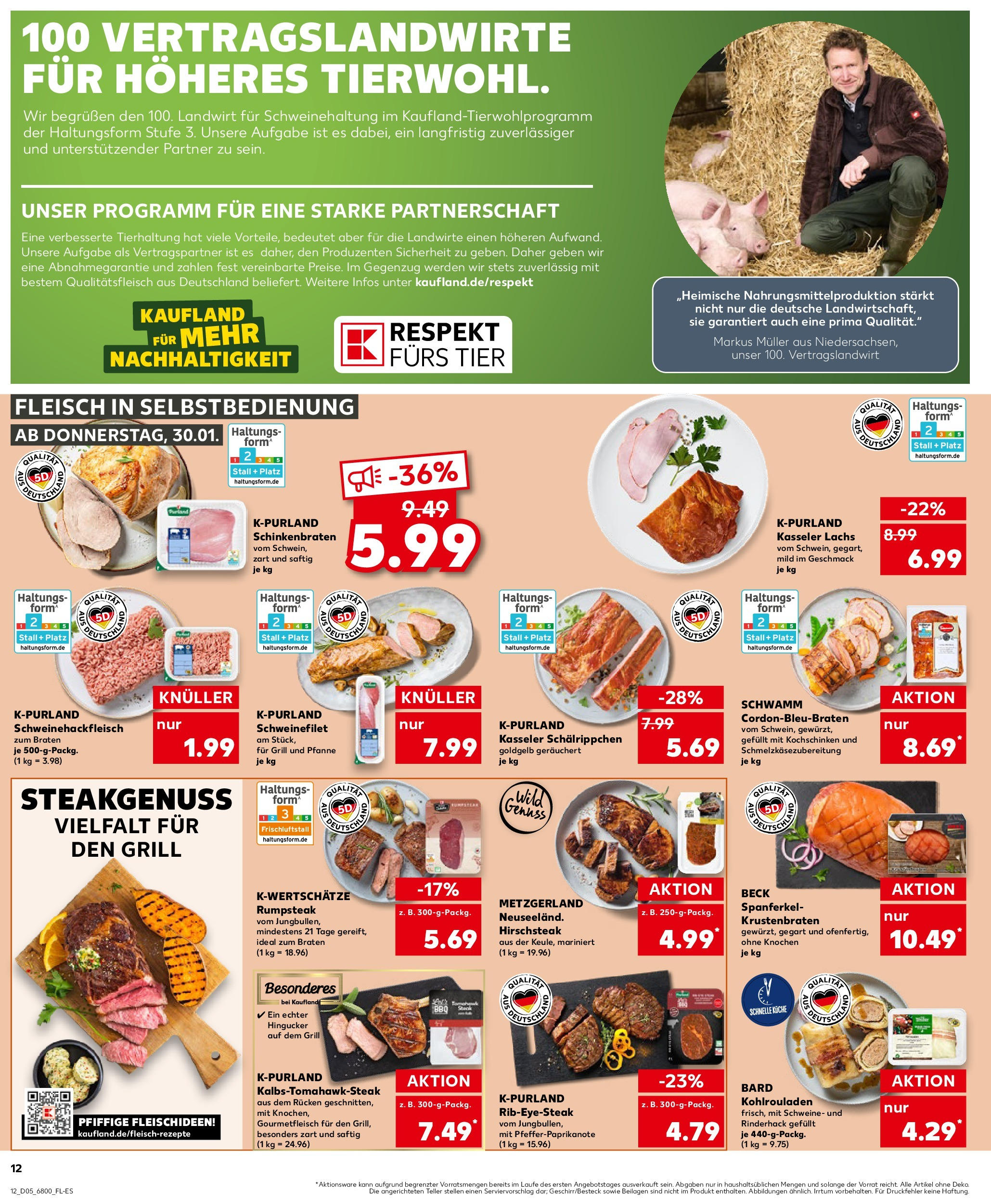 Kaufland - Berlin-Moabit, Perleberger Straße 42 A (ab 30.01.2025) » Angebote Online zum Blättern | Seite: 12 | Produkte: Rumpsteak, Küche, Schweinefilet, Fleisch