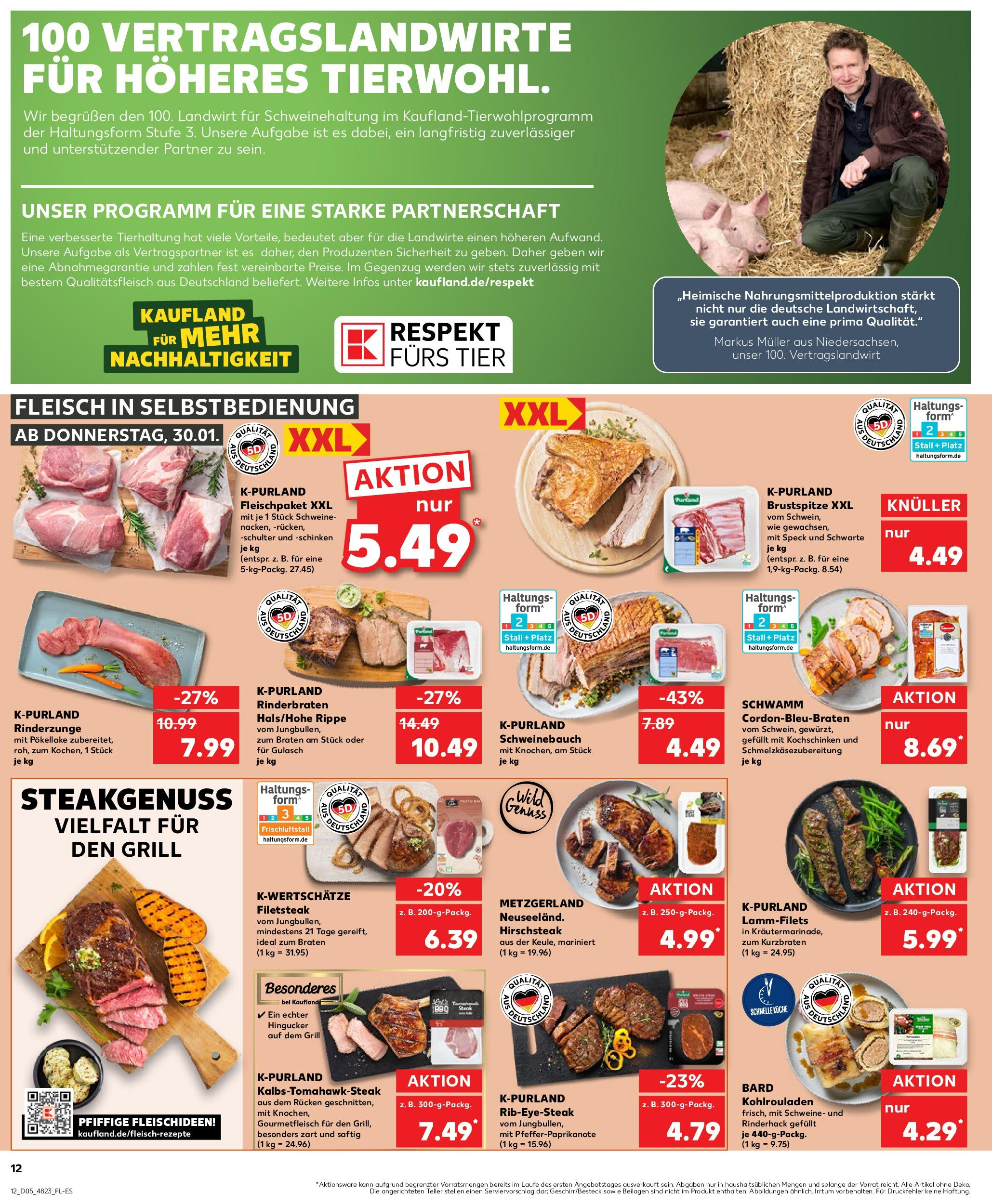 Kaufland - Burghausen, Lindach 10 (ab 30.01.2025) » Angebote Online zum Blättern | Seite: 12 | Produkte: Rinderbraten, Grill, Küche, Gulasch