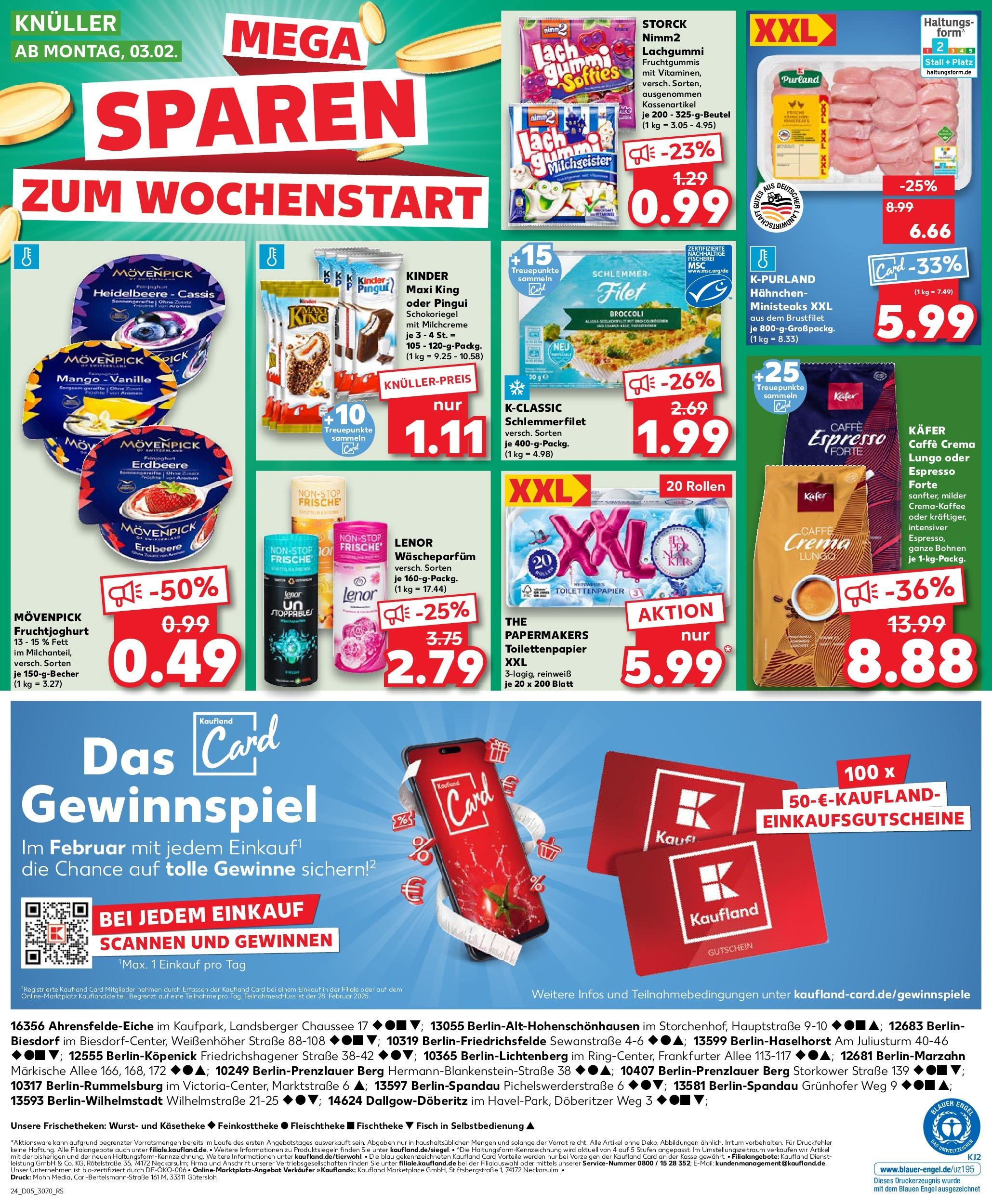 Kaufland - Ahrensfelde, Landsberger Chaussee 17 (ab 30.01.2025) » Angebote Online zum Blättern | Seite: 24 | Produkte: Hahnchen, Fruchtjoghurt, Fisch, Wurst