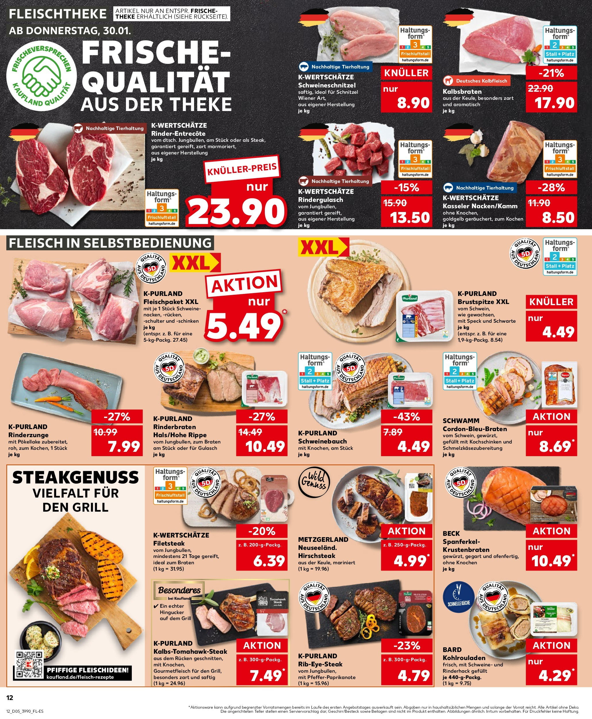 Kaufland - Nienburg/Weser, Kräher Weg 1 (ab 30.01.2025) » Angebote Online zum Blättern | Seite: 12 | Produkte: Rinderbraten, Küche, Krustenbraten, Gulasch