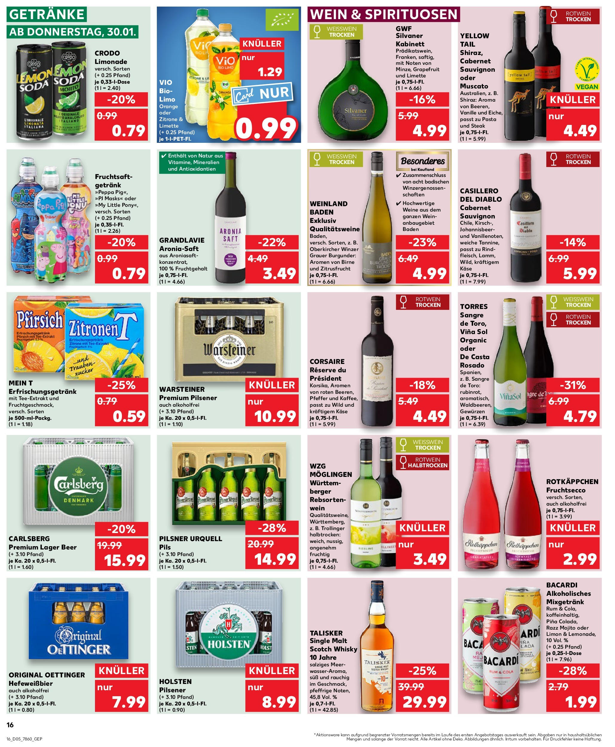 Kaufland - Geretsried, Bayerwaldstraße 2 (ab 30.01.2025) » Angebote Online zum Blättern | Seite: 16 | Produkte: Cola, Trauben, Zucker, Zitronen