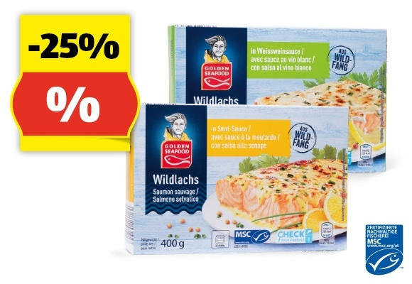 GOLDEN SEAFOOD Wildlachs in Sauce, 400 g