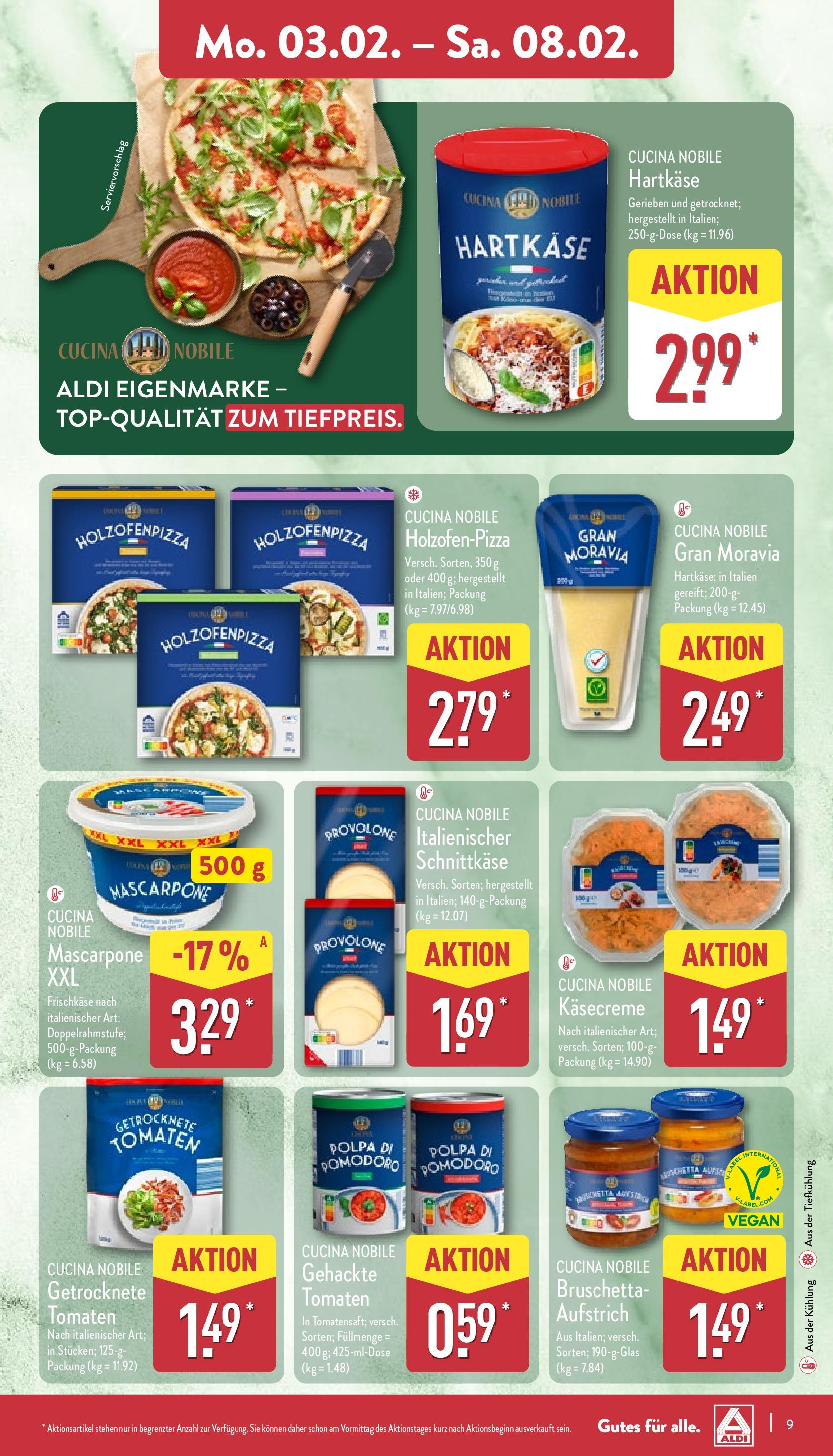 Aldi - ALDI Nord: Wochenangebote (ab 02.02.2025) » Angebote Online | Seite: 9 | Produkte: Mascarpone, Tomaten, Frischkase