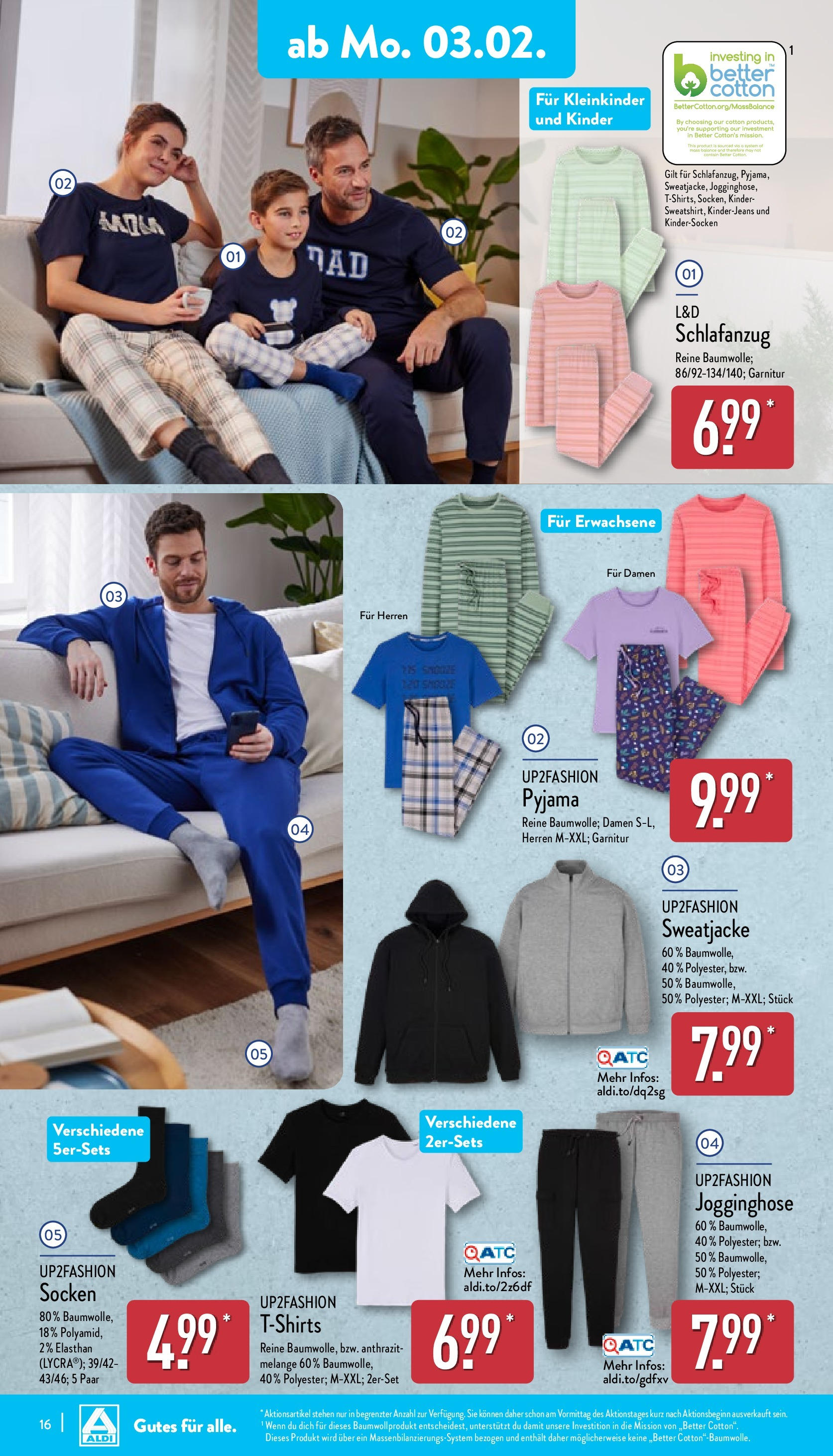 Aldi - ALDI Nord: Wochenangebote (ab 02.02.2025) » Angebote Online | Seite: 16 | Produkte: Jogginghose, Up2fashion, Sweatjacke, Pyjama