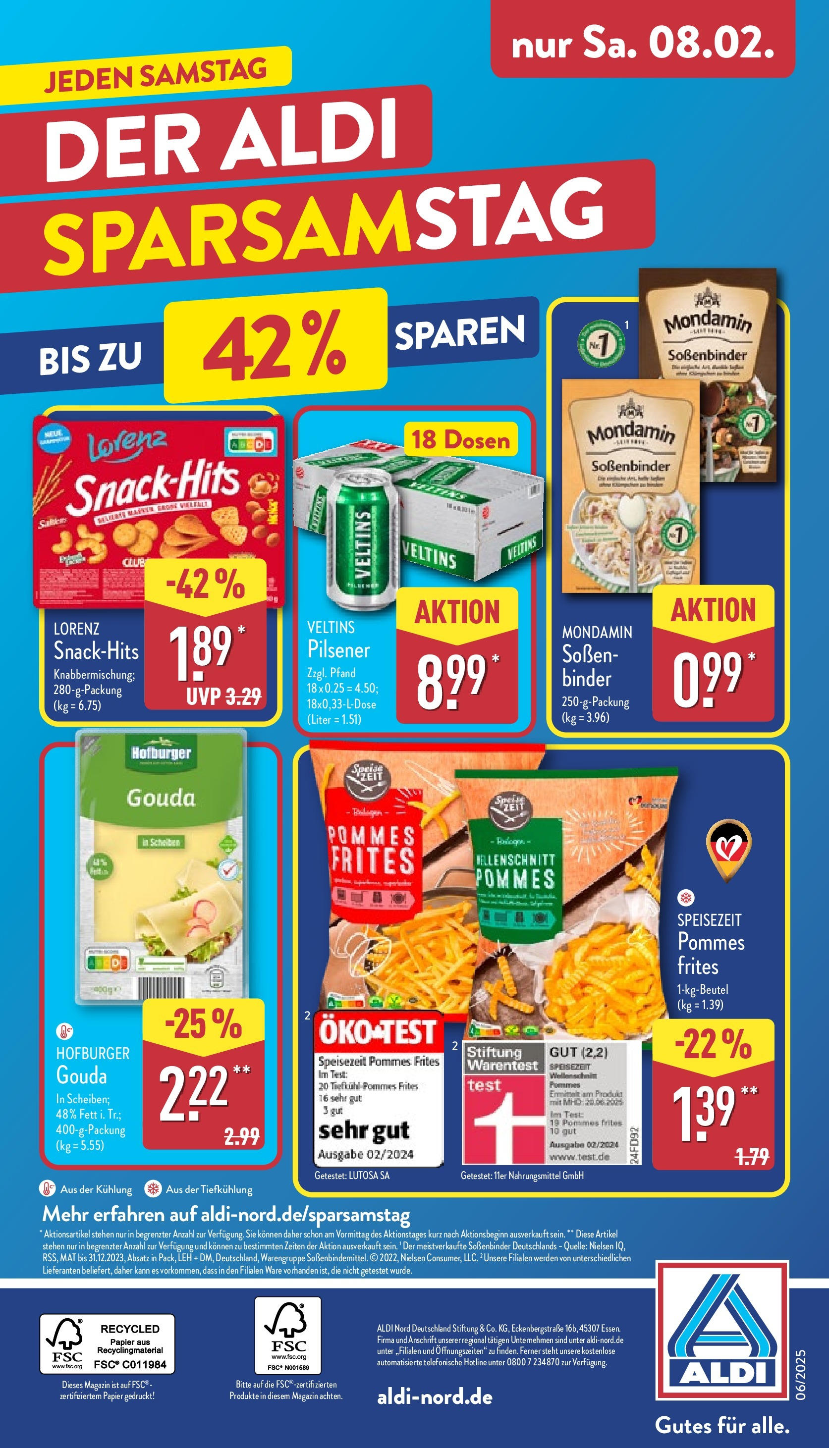 Aldi - ALDI Nord: Wochenangebote (ab 02.02.2025) » Angebote Online | Seite: 36 | Produkte: Gouda, Pommes, Pommes frites, Veltins