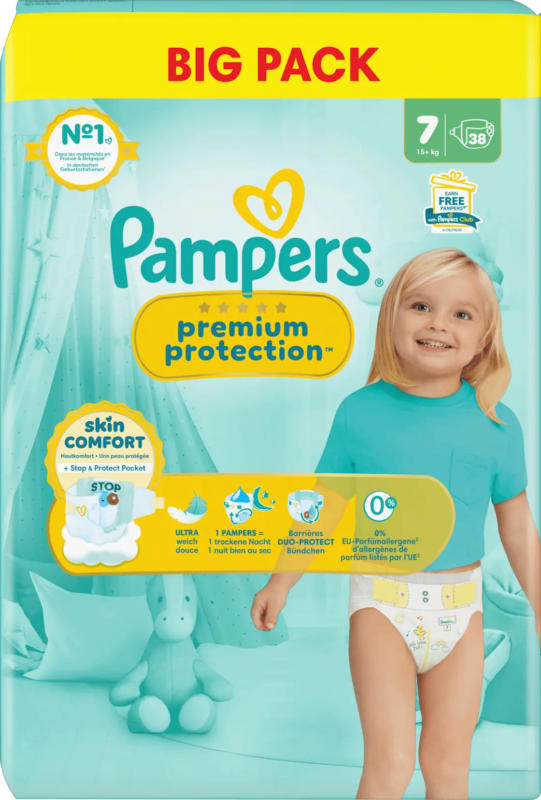 Pampers Windeln Premium Protection Gr. 7 XL (15+ kg) Big Pack