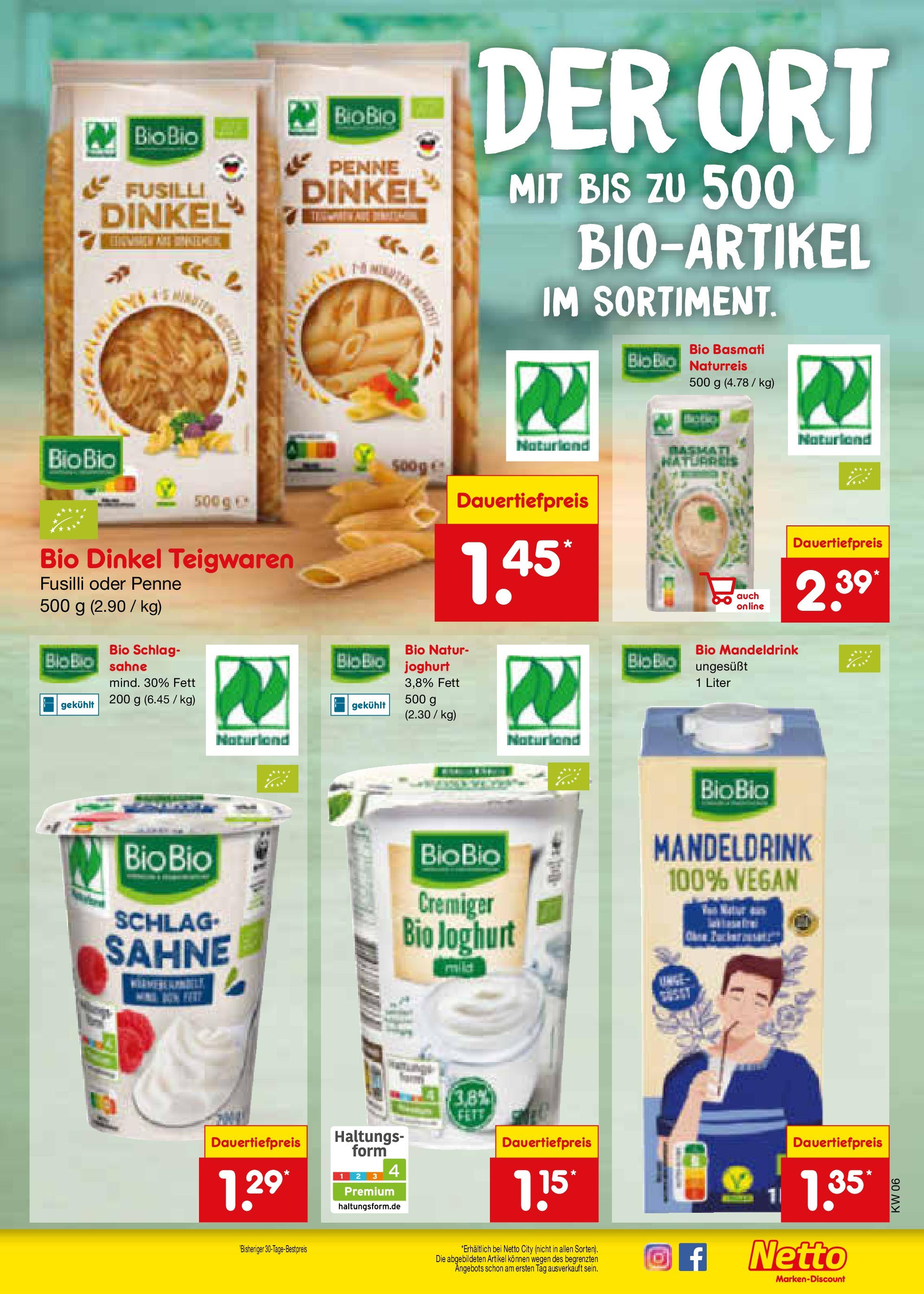 Netto Marken-Discount - Berlin, Corinthstraße 32 (ab 03.02.2025) » Angebote | Seite: 11 | Produkte: Joghurt, Sahne