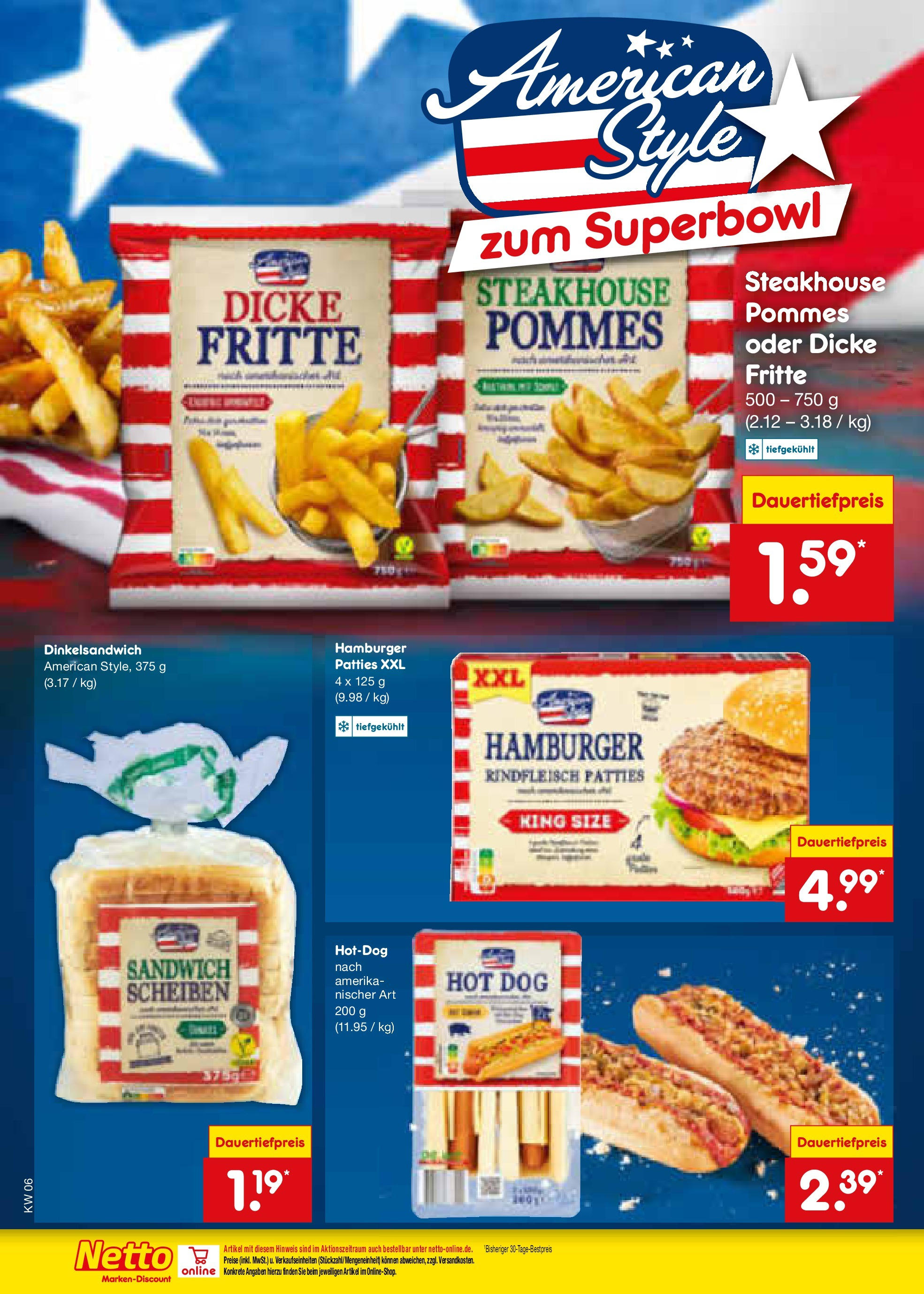 Netto Marken-Discount - Berlin, Corinthstraße 32 (ab 03.02.2025) » Angebote | Seite: 20 | Produkte: Pommes, Rindfleisch