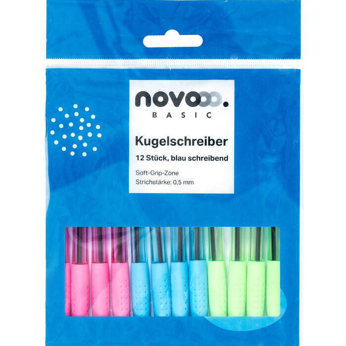 NOVOOO Basic Kugelschreiber-Set 12 Stück Pastell