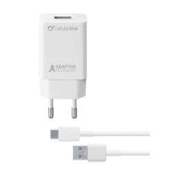 CELLULARLINE Reiselader-Set 15W USB-C für Samsung inkl. Ladekabel weiß