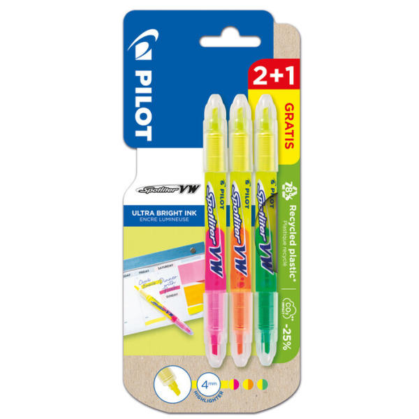 PILOT Leuchtmarker-Set Spotliter VW Duo 3er Etui mehrere Farben