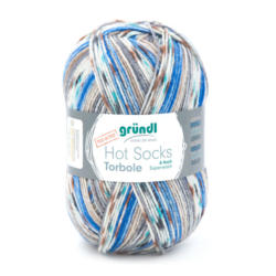 GRÃoNDL Wolle Hot Socks Torbole 6-fach 150g blau/braun/grau