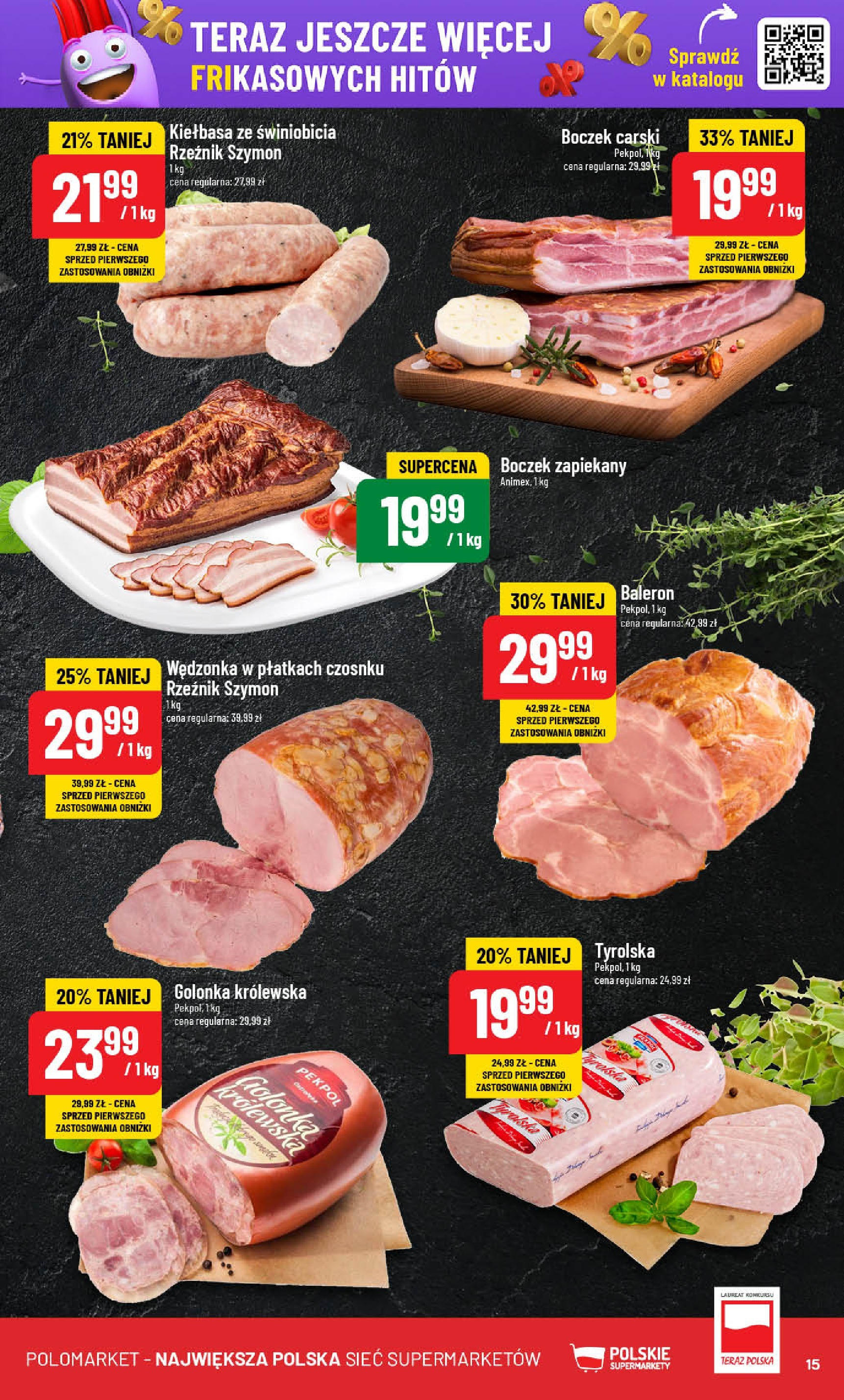 POLOmarket gazetka od jutra (29.01.2025) - Nowa PDF | Strona: 15 | Produkty: Kiełbasa, Boczek