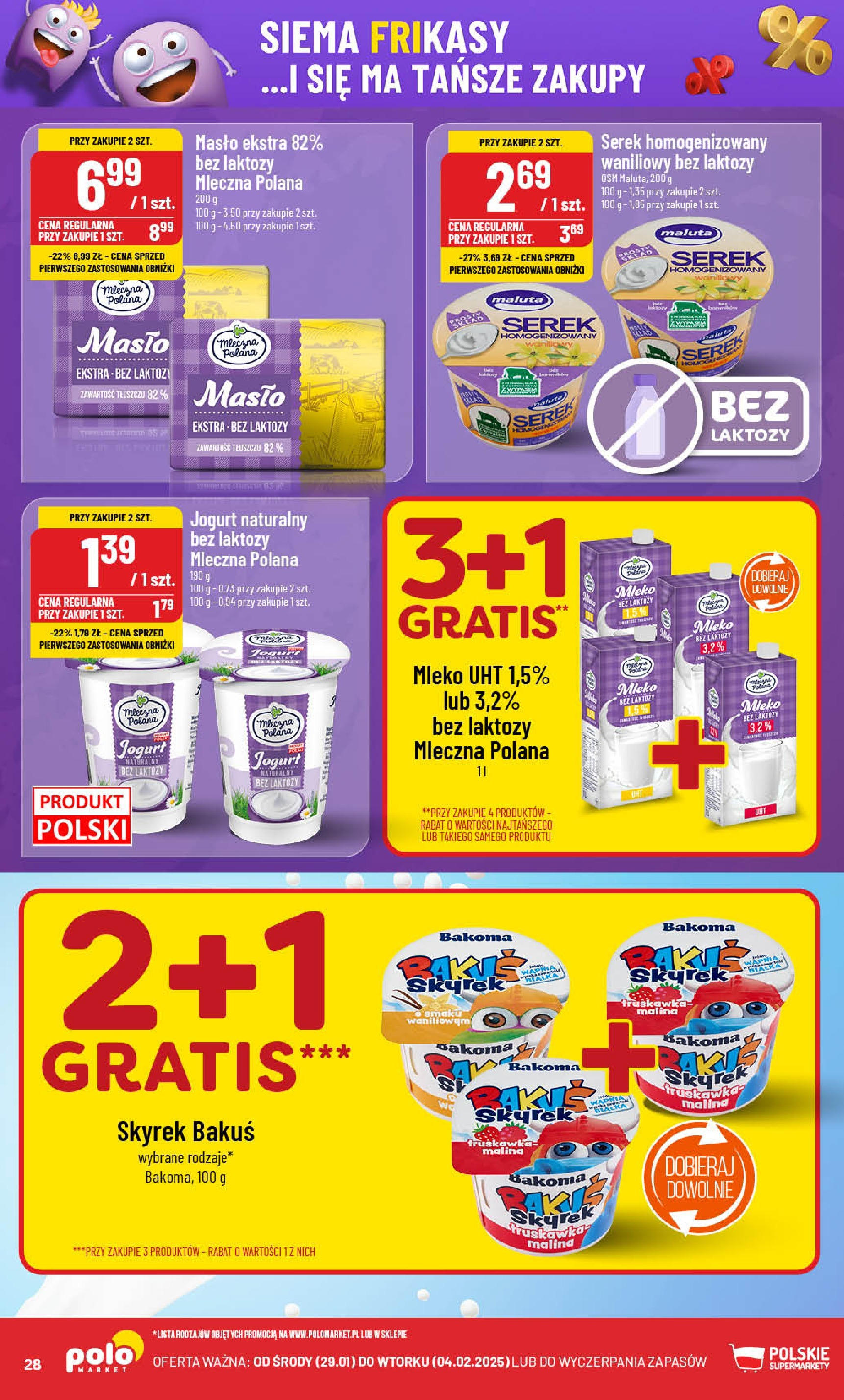 POLOmarket gazetka od jutra (29.01.2025) - Nowa PDF | Strona: 28 | Produkty: Mleko bez laktozy, Serek homogenizowany, Jogurt naturalny, Jogurt