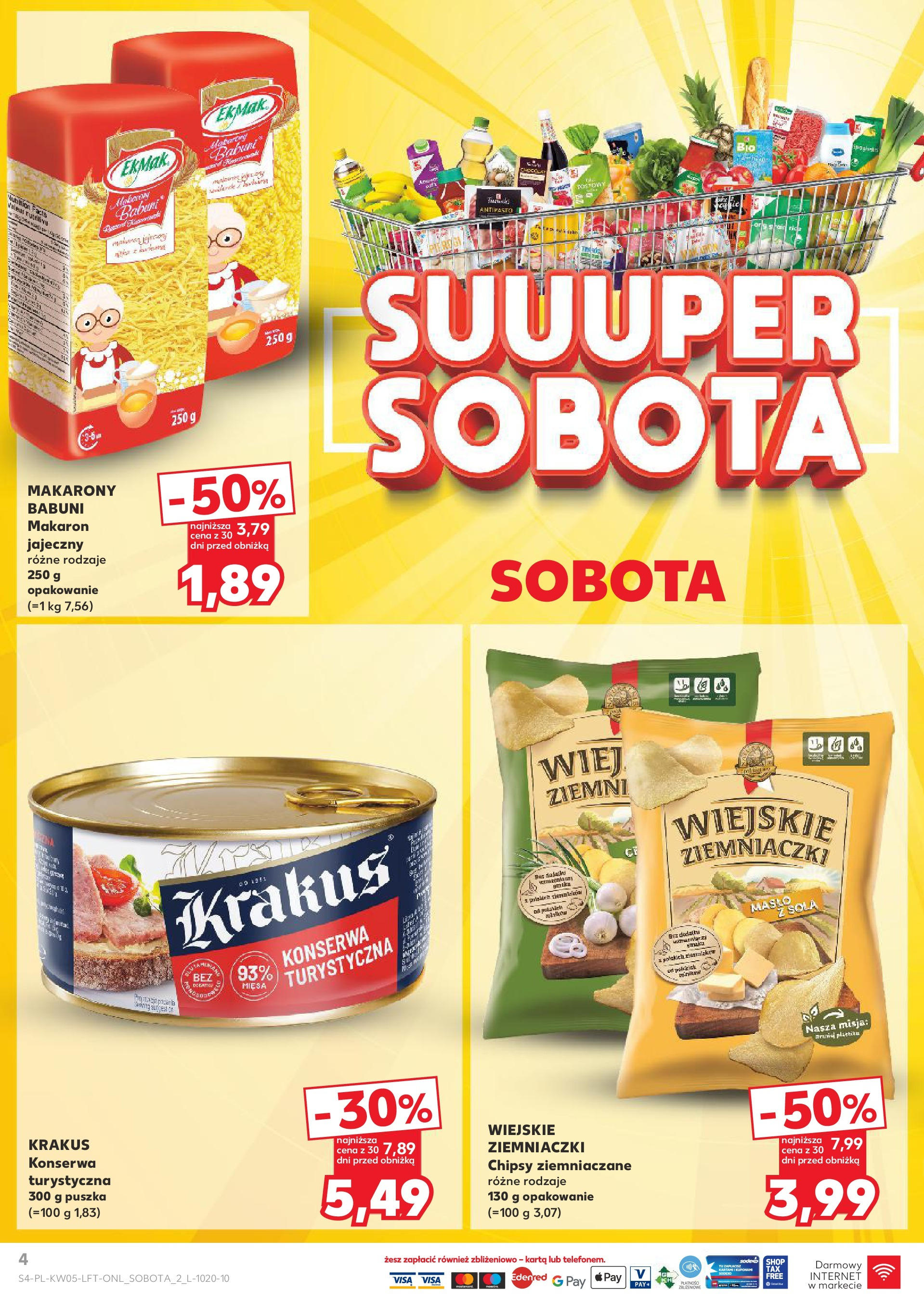 Kaufland - Kaufland Food_ważna do 05.02 od 31.01.2025 - od jutra PDF | Strona: 4 | Produkty: Chipsy, Ziemniaczki, Makarony, Makaron