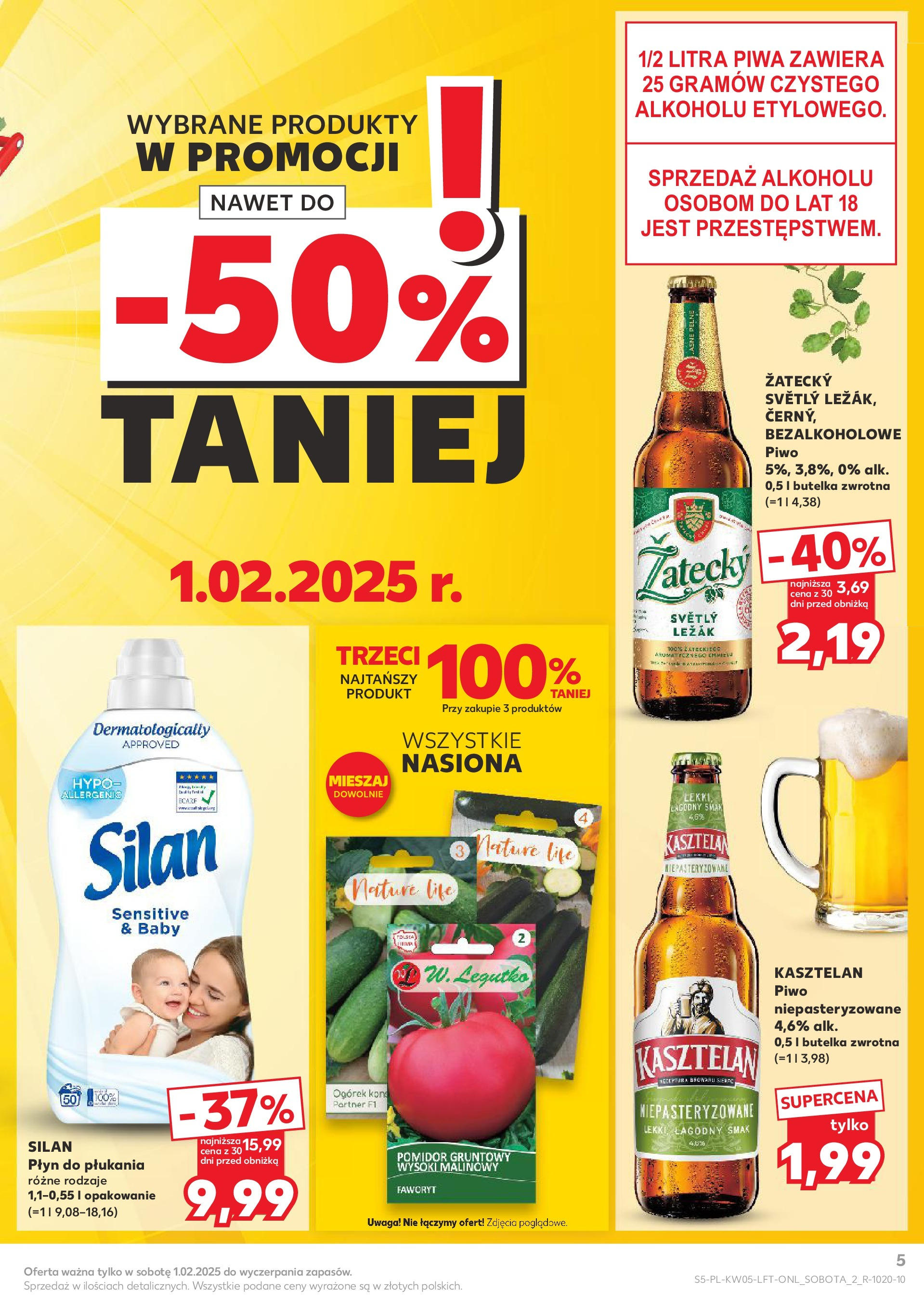 Kaufland - Kaufland Food_ważna do 05.02 od 31.01.2025 - od jutra PDF | Strona: 5 | Produkty: Soki, Leżak, Nasiona, Piwo