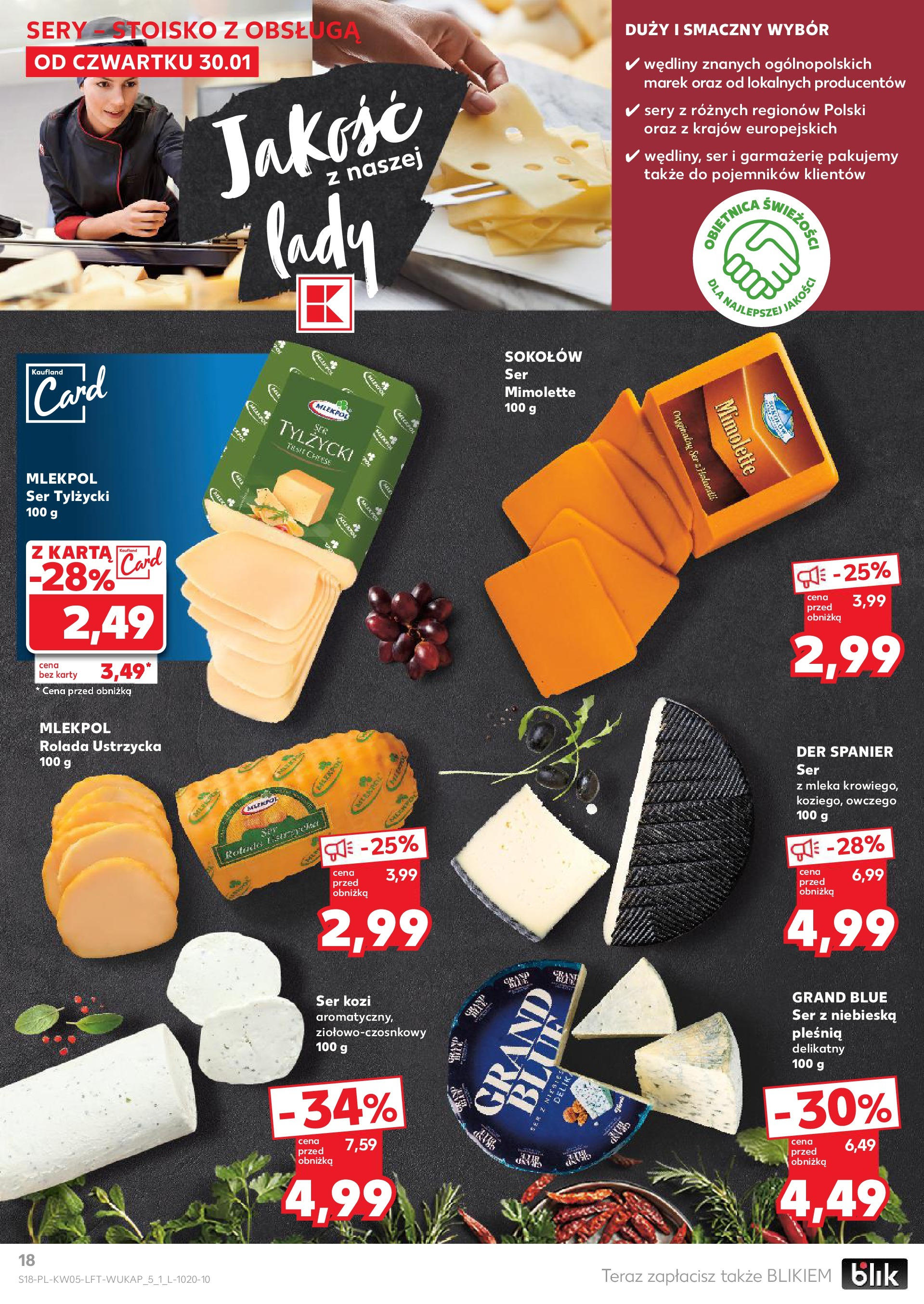 Kaufland - Kaufland Food_ważna do 05.02 od 31.01.2025 - od jutra PDF | Strona: 18 | Produkty: Karta, Ser kozi, Rolada, Mleka