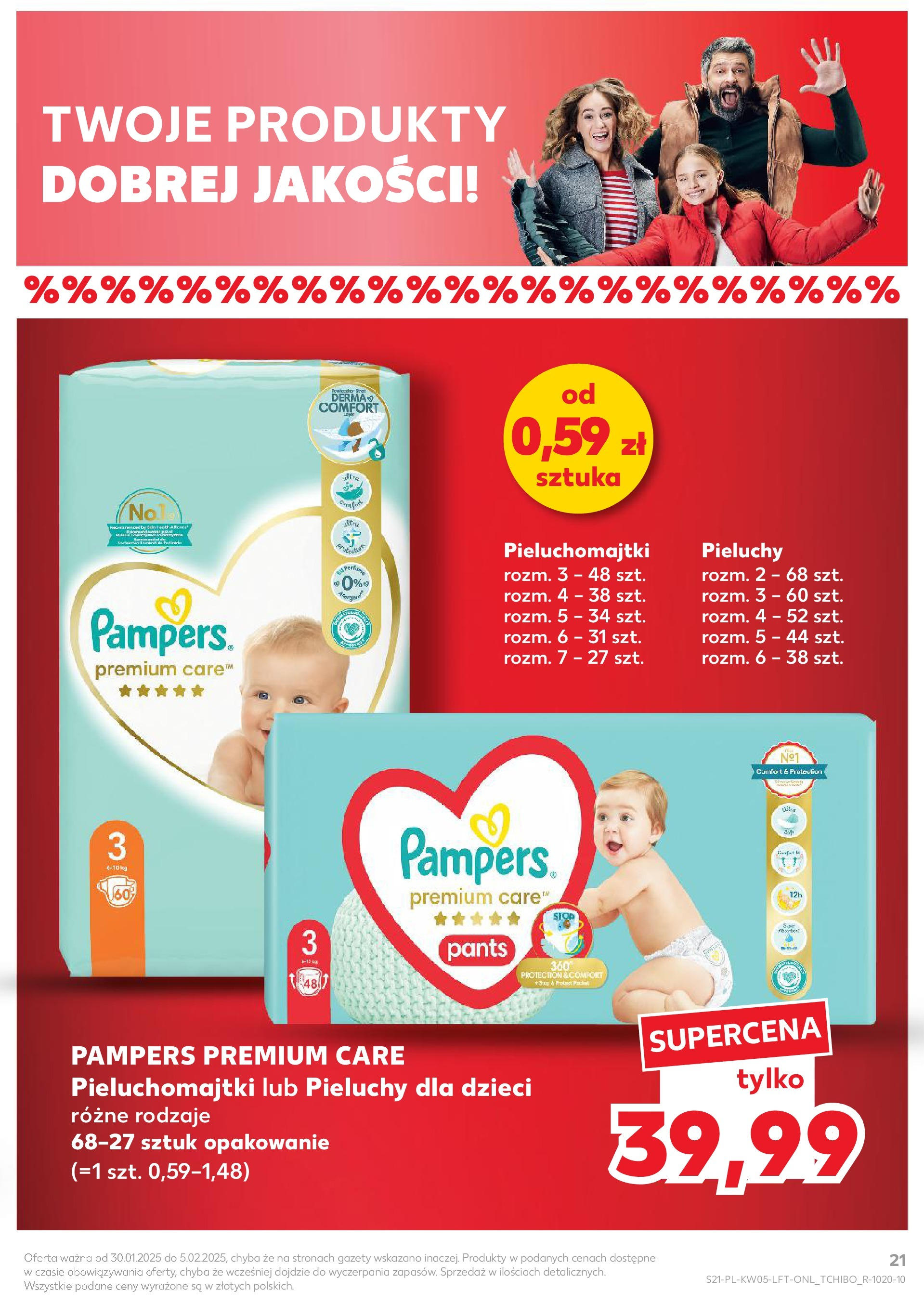 Kaufland - Kaufland Food_ważna do 05.02 od 31.01.2025 - od jutra PDF | Strona: 21 | Produkty: Pampers, Pieluchomajtki