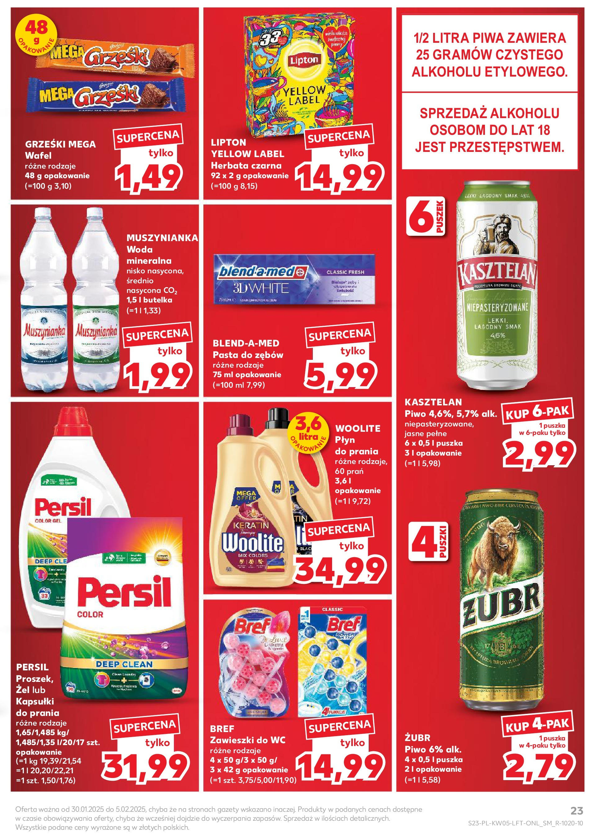 Kaufland - Kaufland Food_ważna do 05.02 od 31.01.2025 - od jutra PDF | Strona: 23 | Produkty: Persil, Muszynianka, Herbata, Pasta do zębów