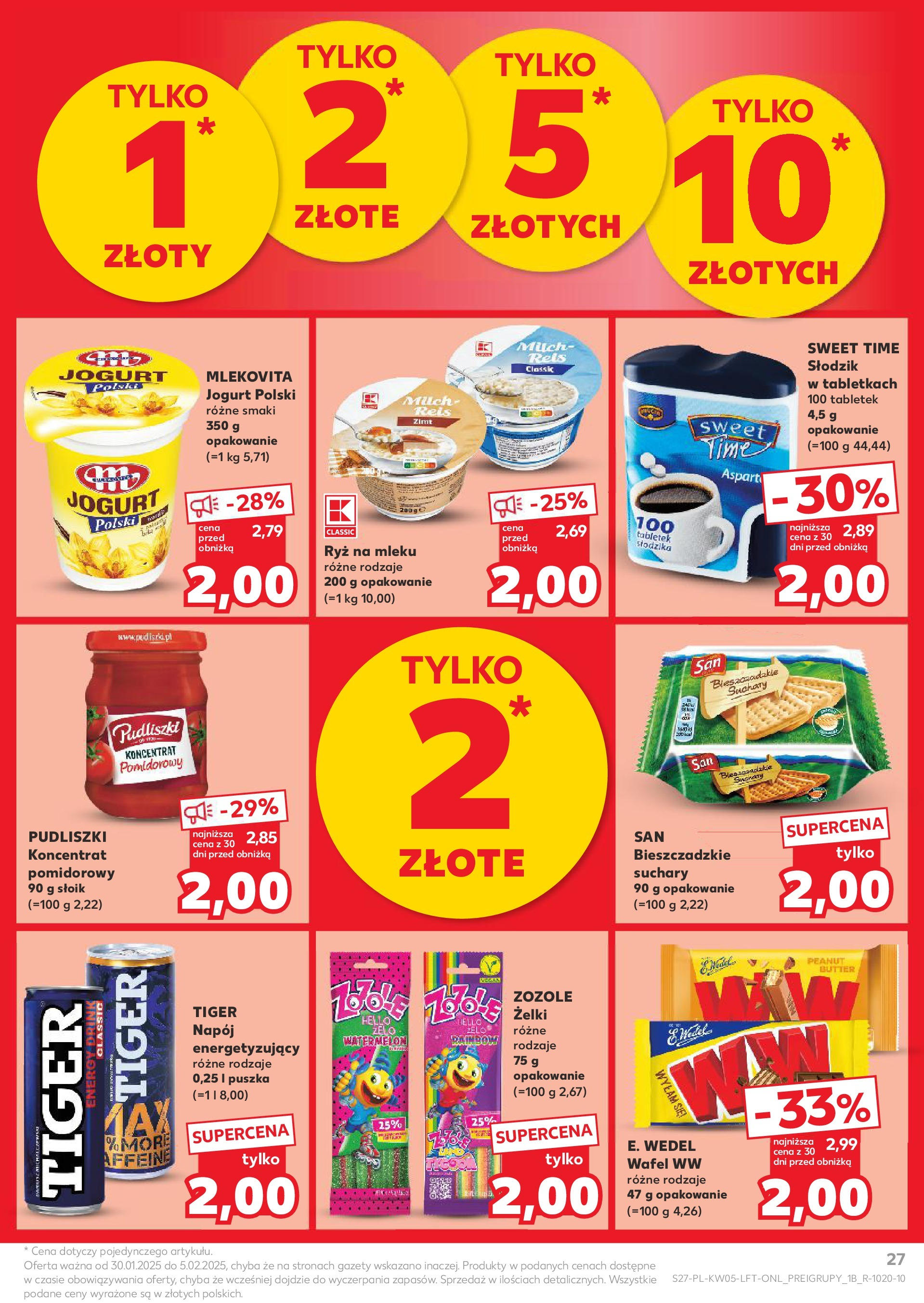 Kaufland - Kaufland Food_ważna do 05.02 od 31.01.2025 - od jutra PDF | Strona: 27 | Produkty: Koncentrat pomidorowy, Jogurt, Żelki, Ryż