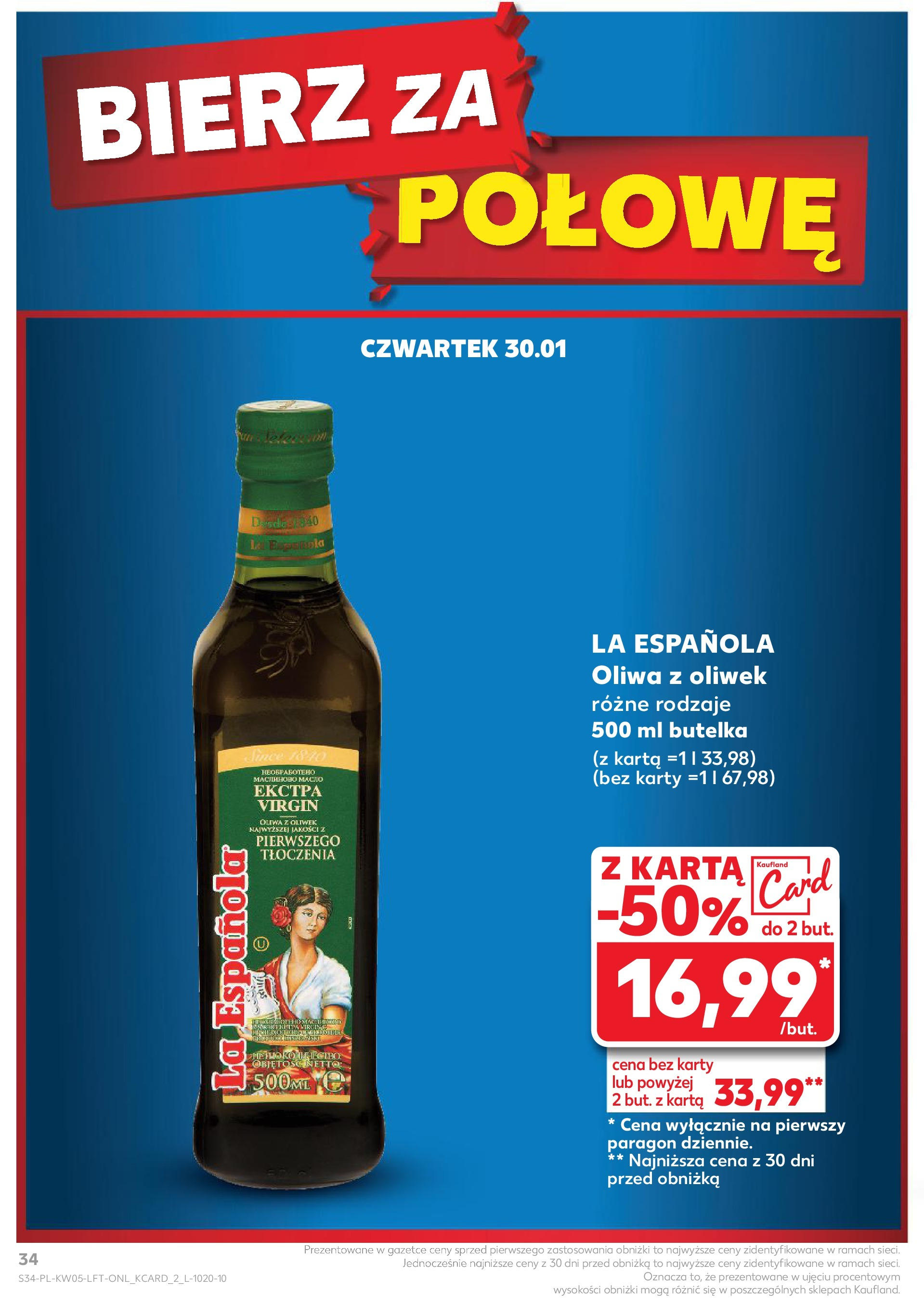 Kaufland - Kaufland Food_ważna do 05.02 od 31.01.2025 - od jutra PDF | Strona: 34 | Produkty: Karta, Oliwa z oliwek