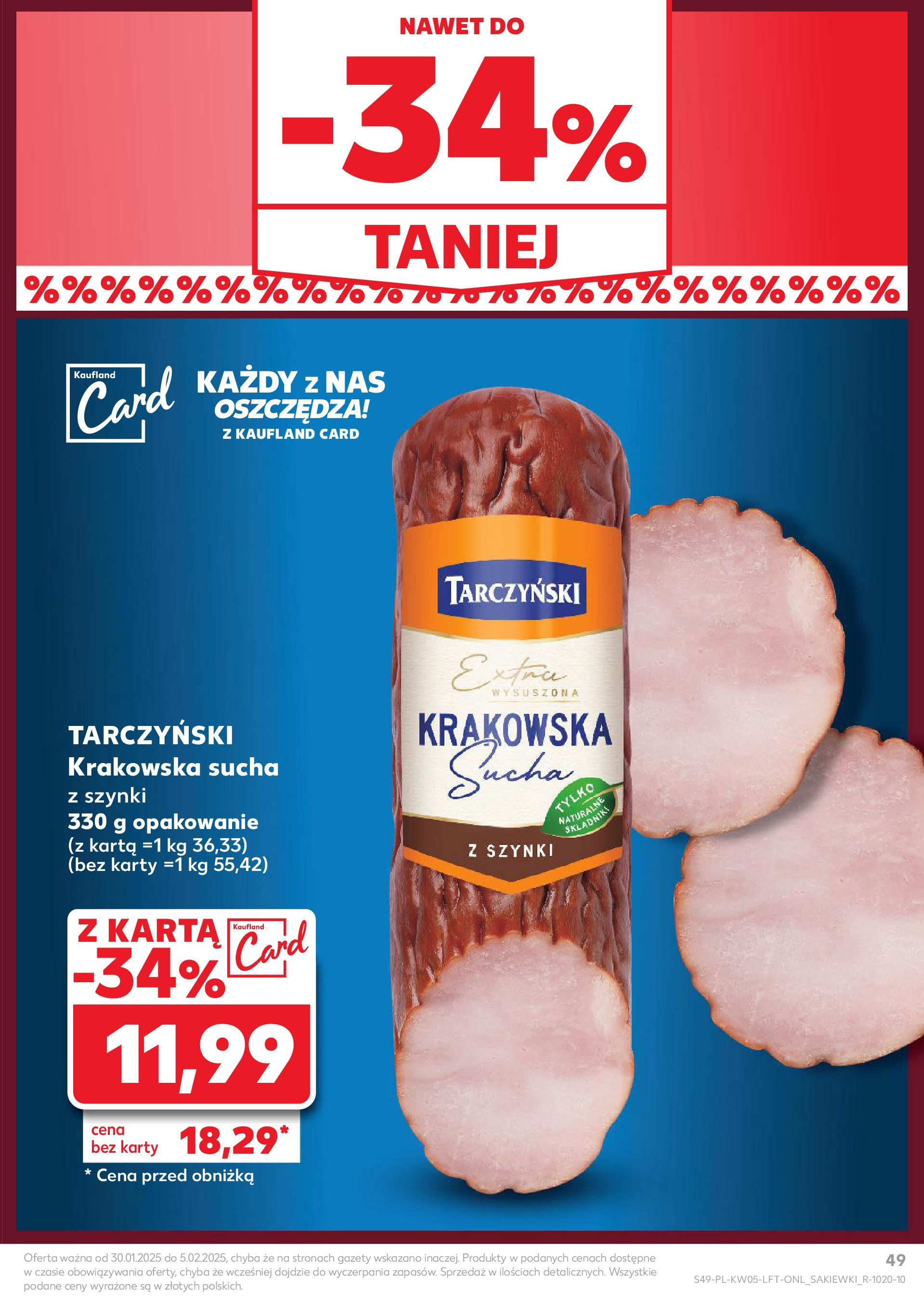 Kaufland - Kaufland Food_ważna do 05.02 od 31.01.2025 - od jutra PDF | Strona: 49 | Produkty: Karta