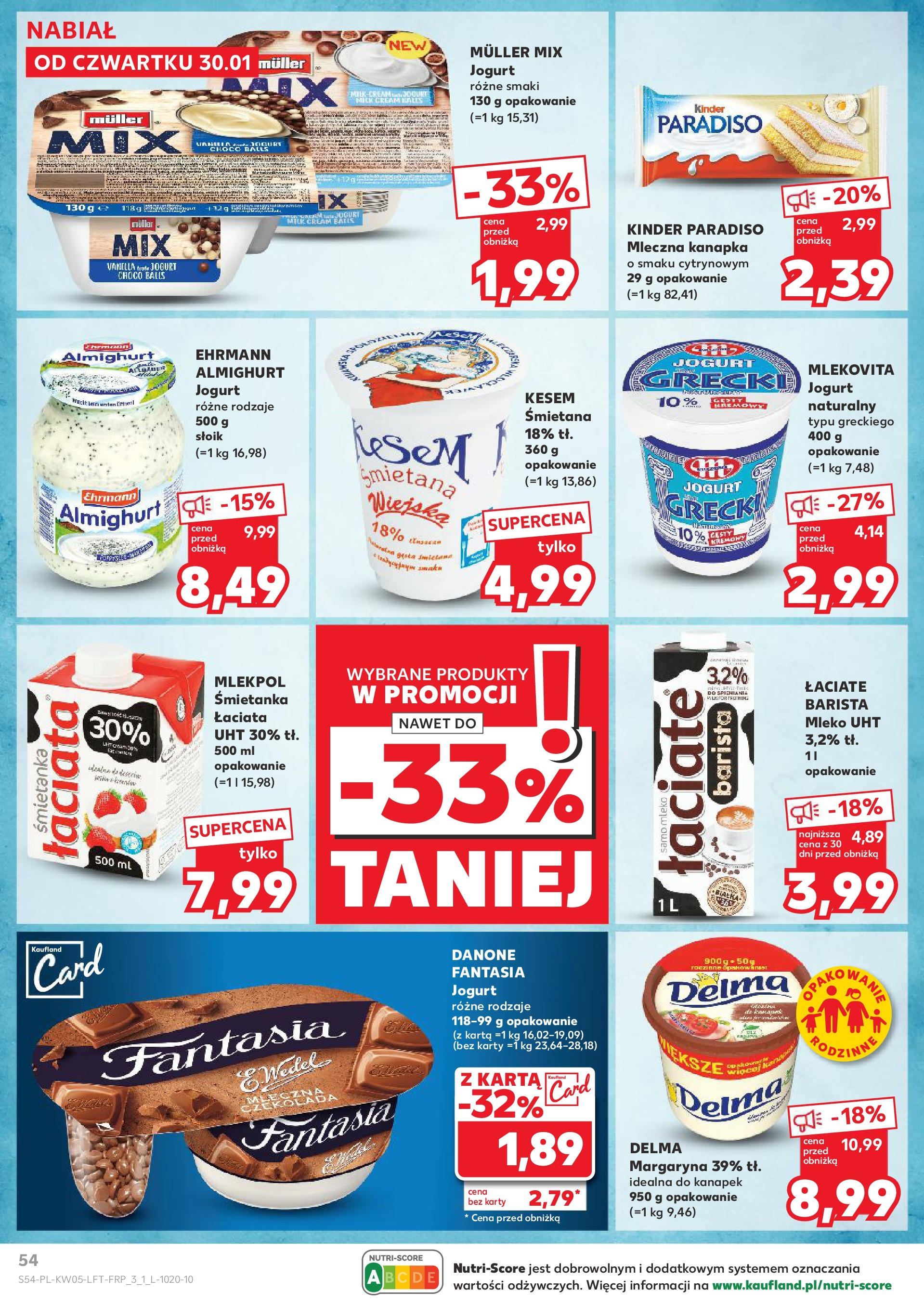 Kaufland - Kaufland Food_ważna do 05.02 od 31.01.2025 - od jutra PDF | Strona: 54 | Produkty: Karta, Margaryna, Mleko, Śmietana