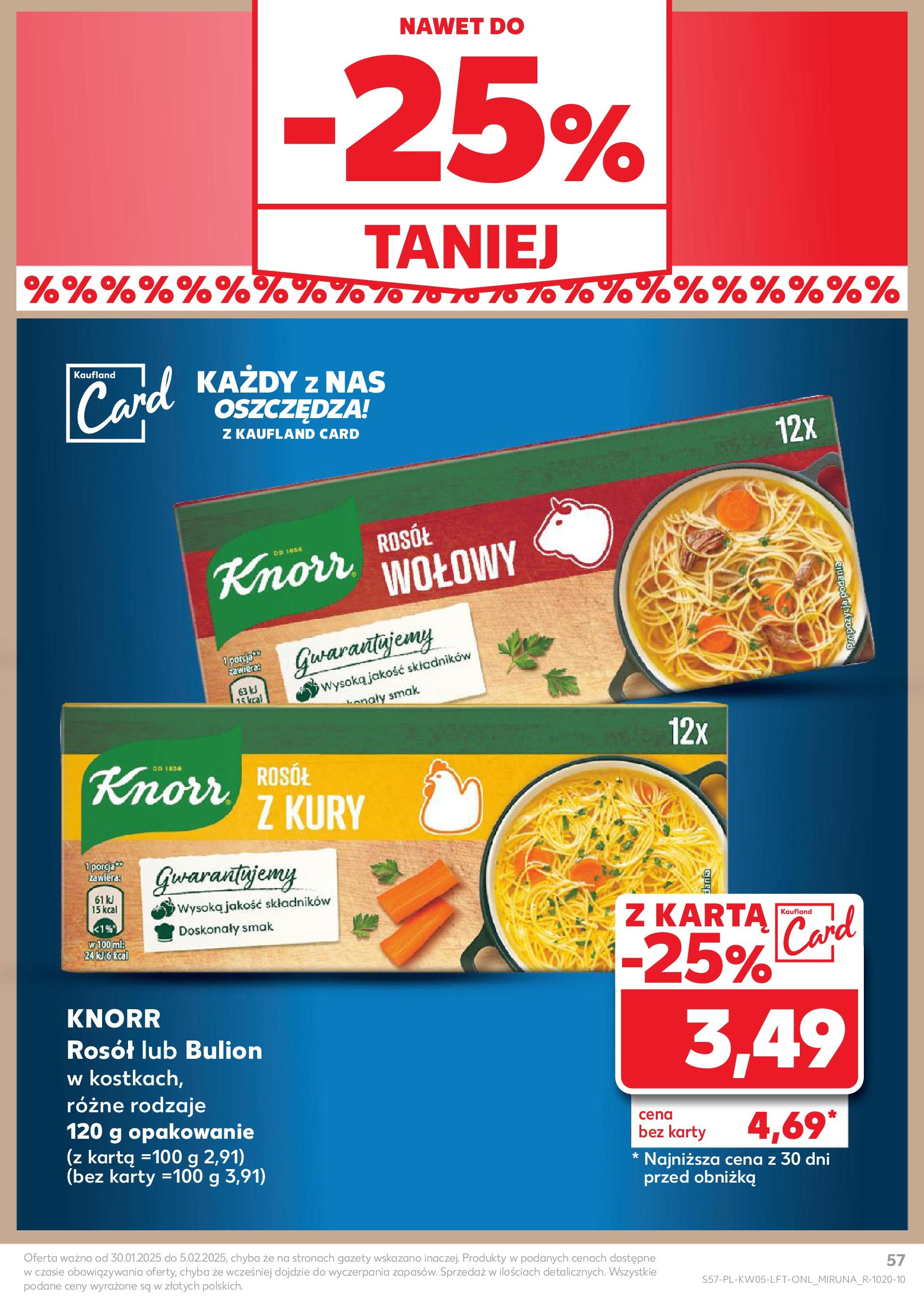 Kaufland - Kaufland Food_ważna do 05.02 od 31.01.2025 - od jutra PDF | Strona: 57 | Produkty: Karta