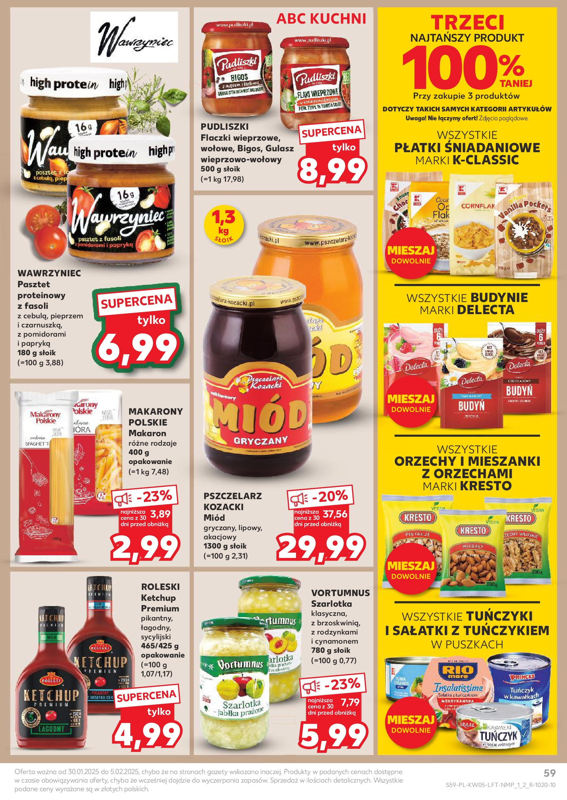 Kaufland - Kaufland Food_ważna do 05.02 od 31.01.2025 - od jutra PDF | Strona: 59 | Produkty: Miód, Tuńczyk, Płatki, Orzechy