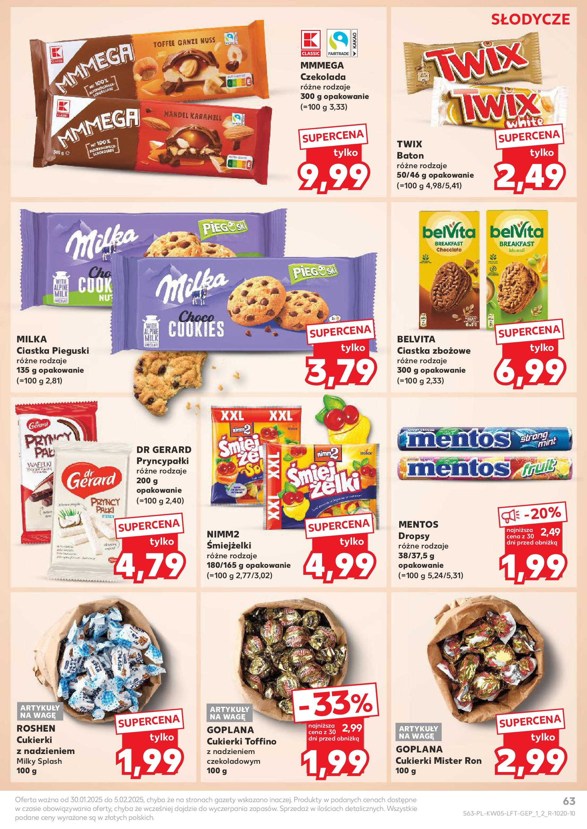 Kaufland - Kaufland Food_ważna do 05.02 od 31.01.2025 - od jutra PDF | Strona: 63 | Produkty: Ciastka zbożowe, Wafelki, Czekolada, Ciastka