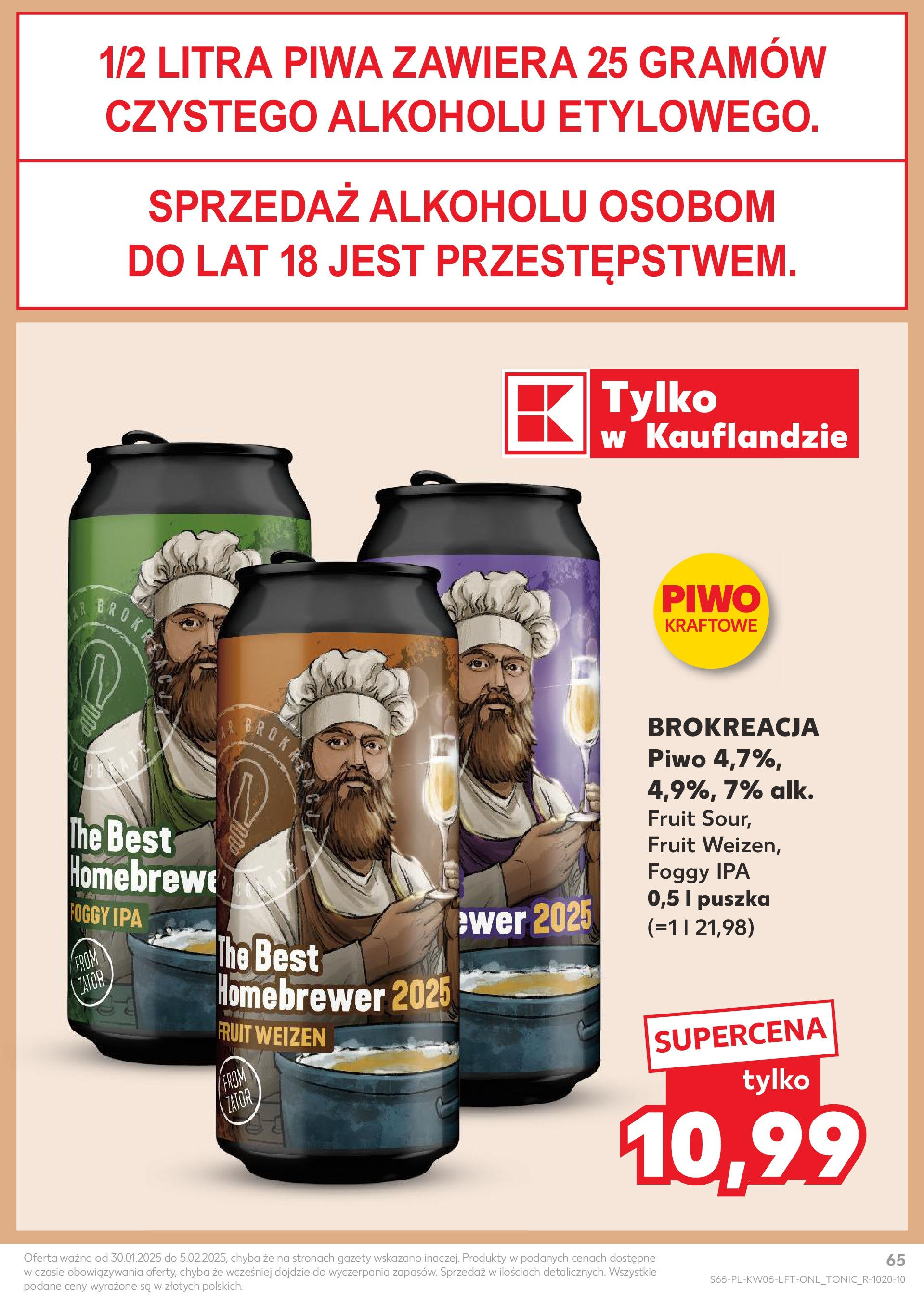 Kaufland - Kaufland Food_ważna do 05.02 od 31.01.2025 - od jutra PDF | Strona: 65 | Produkty: Piwo