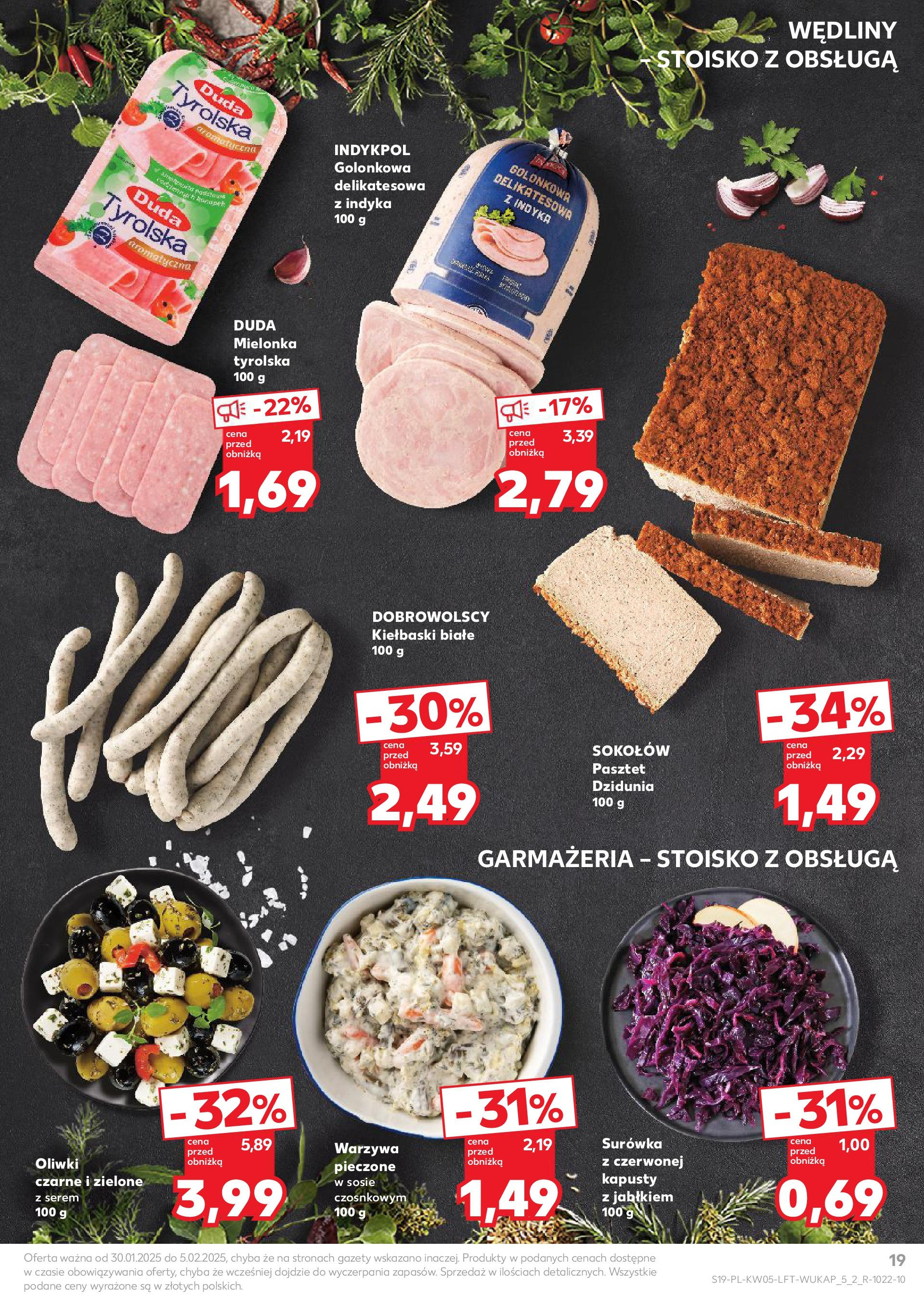 Kaufland - Kaufland Food_ważna do 05.02 od 31.01.2025 - od jutra PDF | Strona: 19 | Produkty: Mielonka tyrolska, Kiełbaski, Wędliny, Warzywa