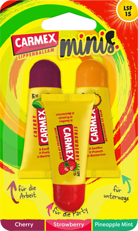 Carmex Lippenpflege Minis LSF 15 (3x5g)