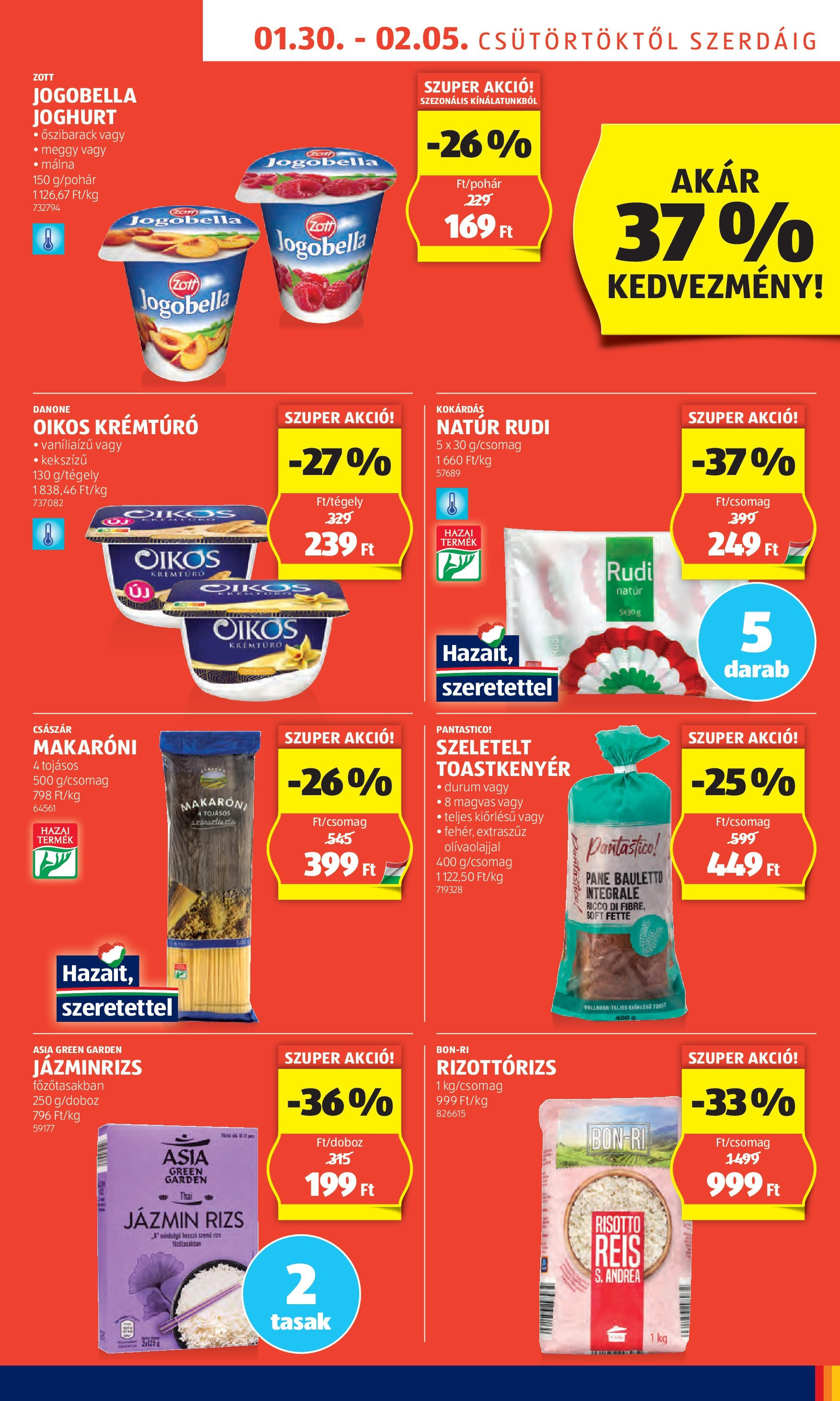 Aldi - Aldi újság érvényessége 2025.02.05.-iG - 2025.01.29. -tól/töl > akció, lapozható szórólap 🛍️ | Oldal: 7 | Termékek: Jázmin rizs, Krémtúró, Joghurt, Rizs