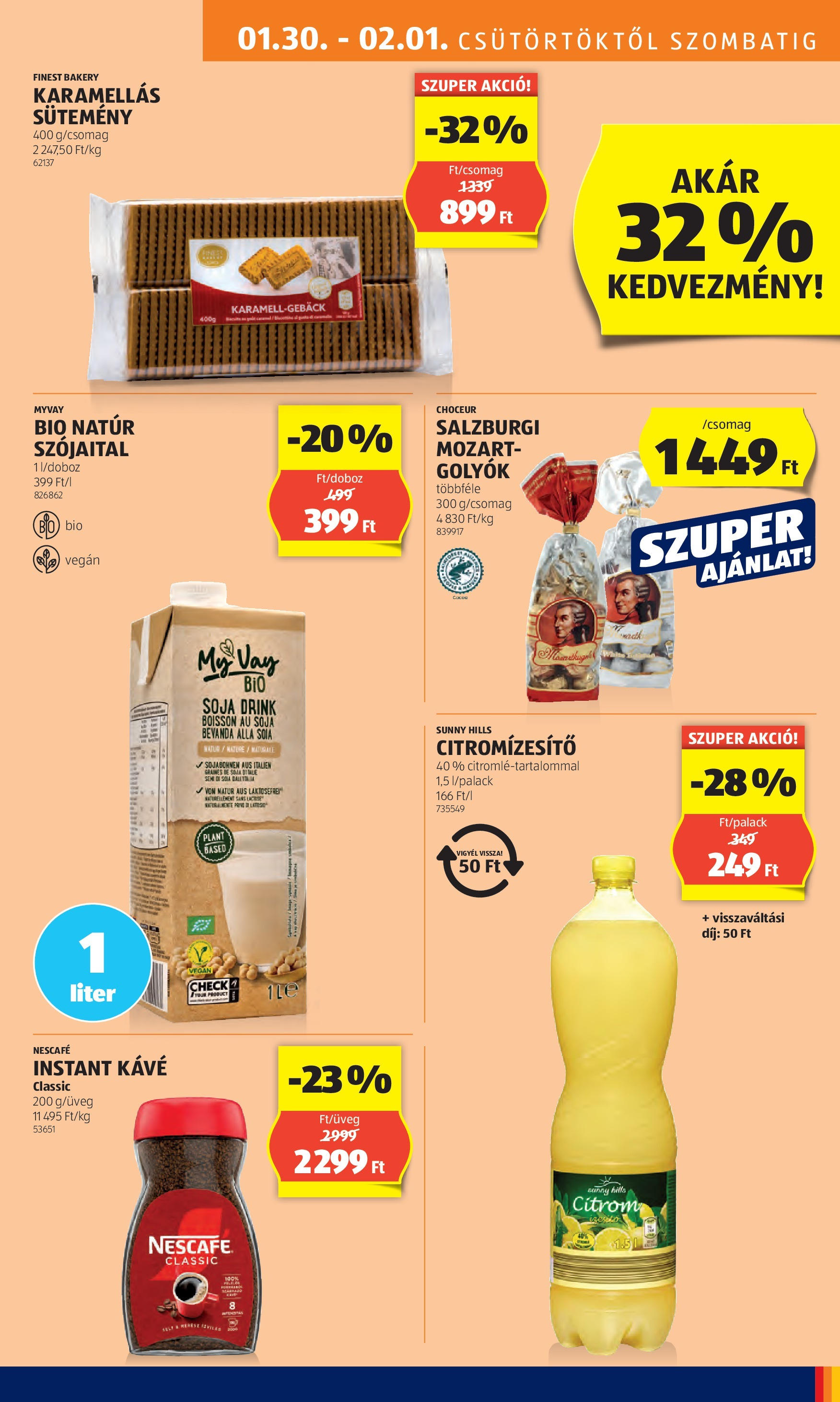 Aldi - Aldi újság érvényessége 2025.02.05.-iG - 2025.01.29. -tól/töl > akció, lapozható szórólap 🛍️ | Oldal: 17 | Termékek: Nescafé, Szójaital, Vegán, Sütemény