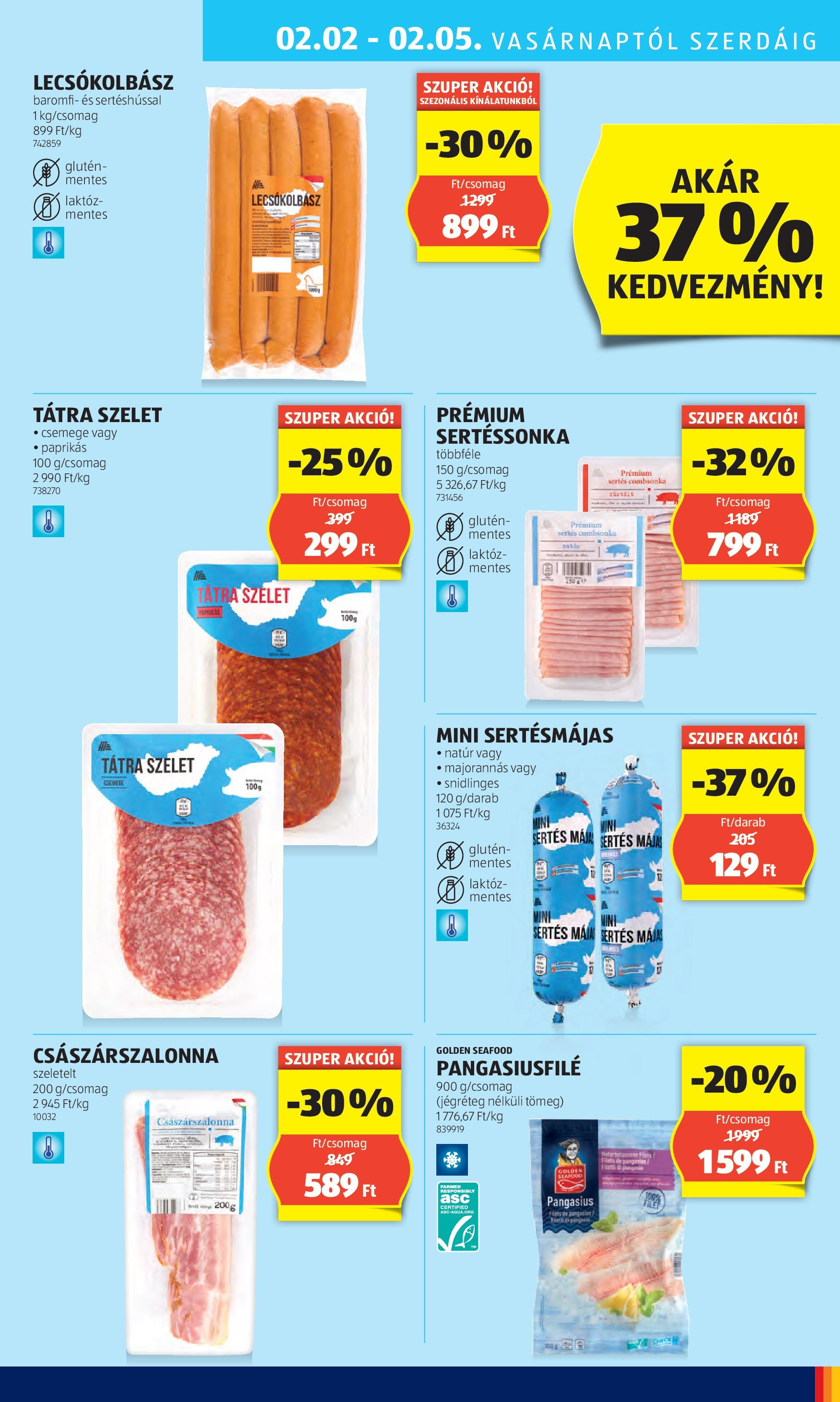 Aldi - Aldi újság érvényessége 2025.02.05.-iG - 2025.01.29. -tól/töl > akció, lapozható szórólap 🛍️ | Oldal: 29 | Termékek: Császárszalonna, Lecsókolbász, Combsonka