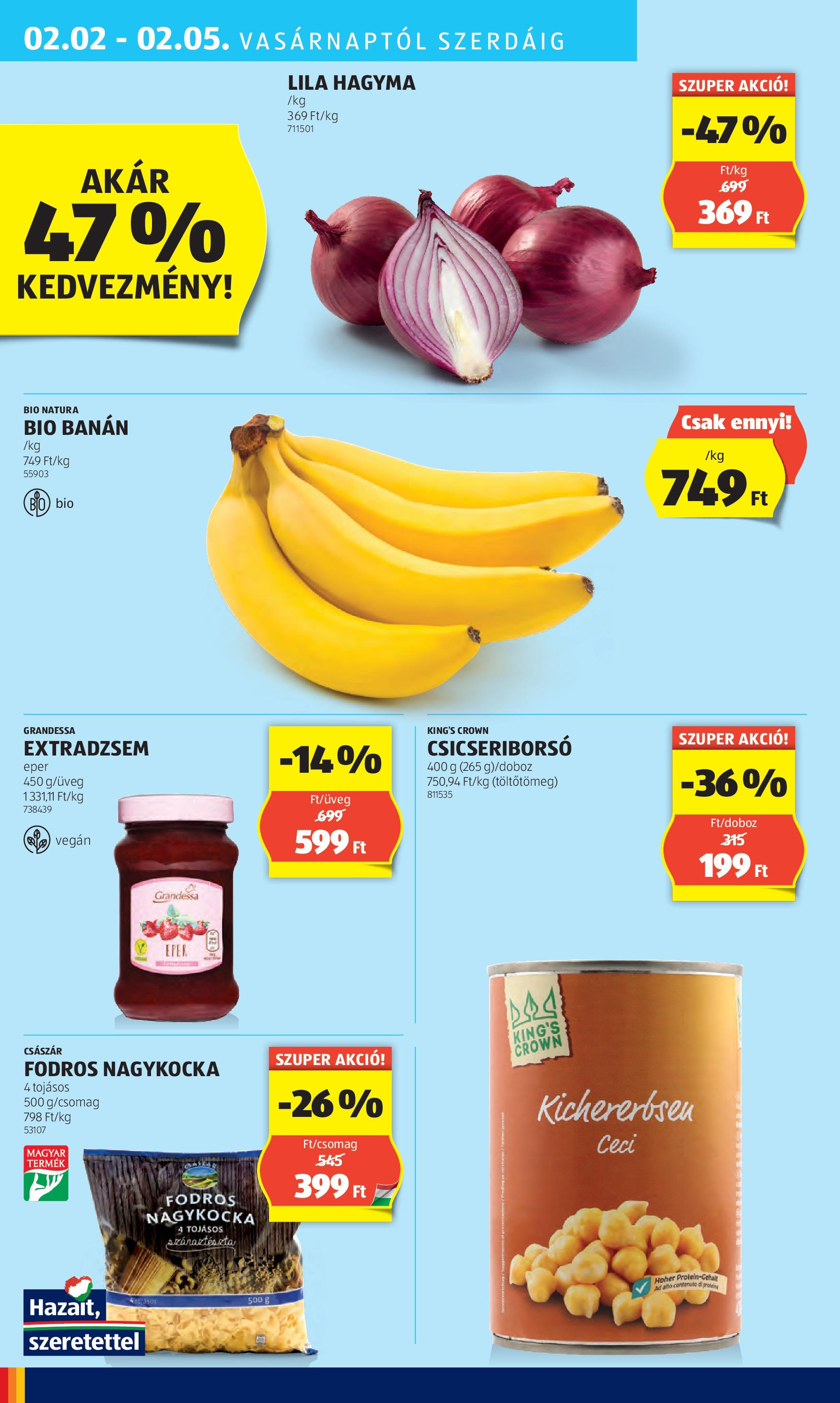 Aldi - Aldi újság érvényessége 2025.02.05.-iG - 2025.01.29. -tól/töl > akció, lapozható szórólap 🛍️ | Oldal: 32 | Termékek: Banán, Eper, Vegán, Száraztészta