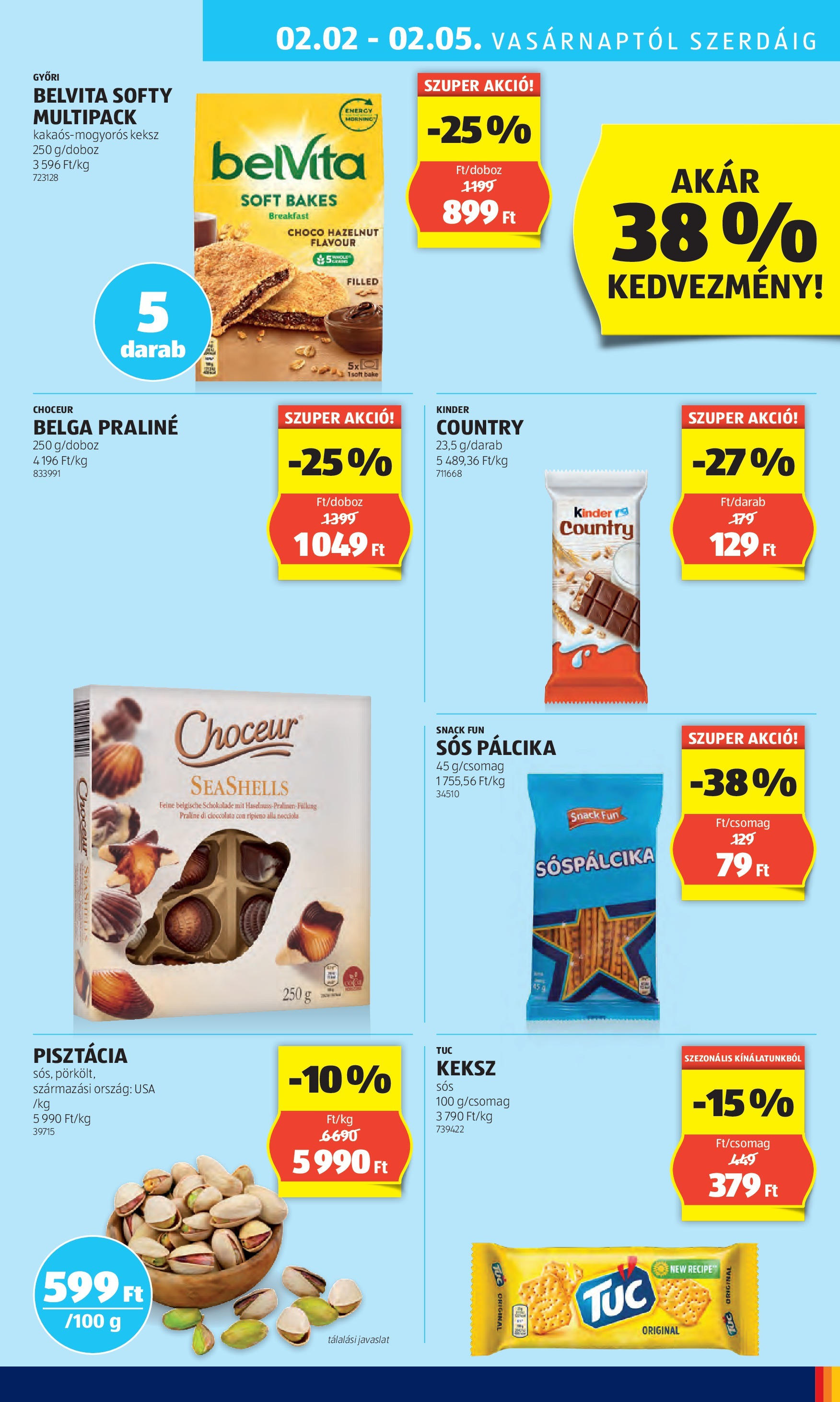 Aldi - Aldi újság érvényessége 2025.02.05.-iG - 2025.01.29. -tól/töl > akció, lapozható szórólap 🛍️ | Oldal: 33 | Termékek: Pisztácia, Praliné, Sós pálcika, Keksz