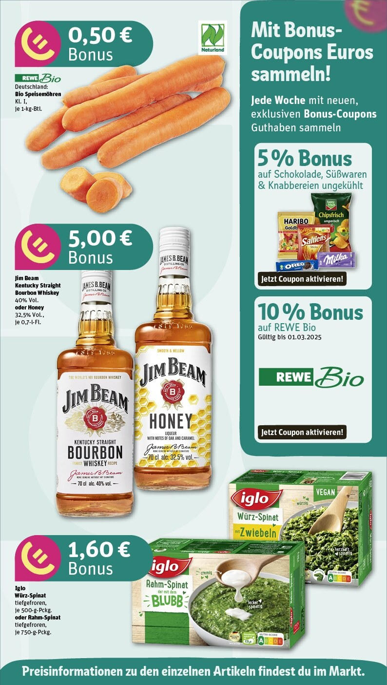 Rewe - Rewe: Wochenangebote (ab 02.02.2025) zum Blättern » Angebote | Seite: 5 | Produkte: Jim beam, Haribo, Milka, Whiskey