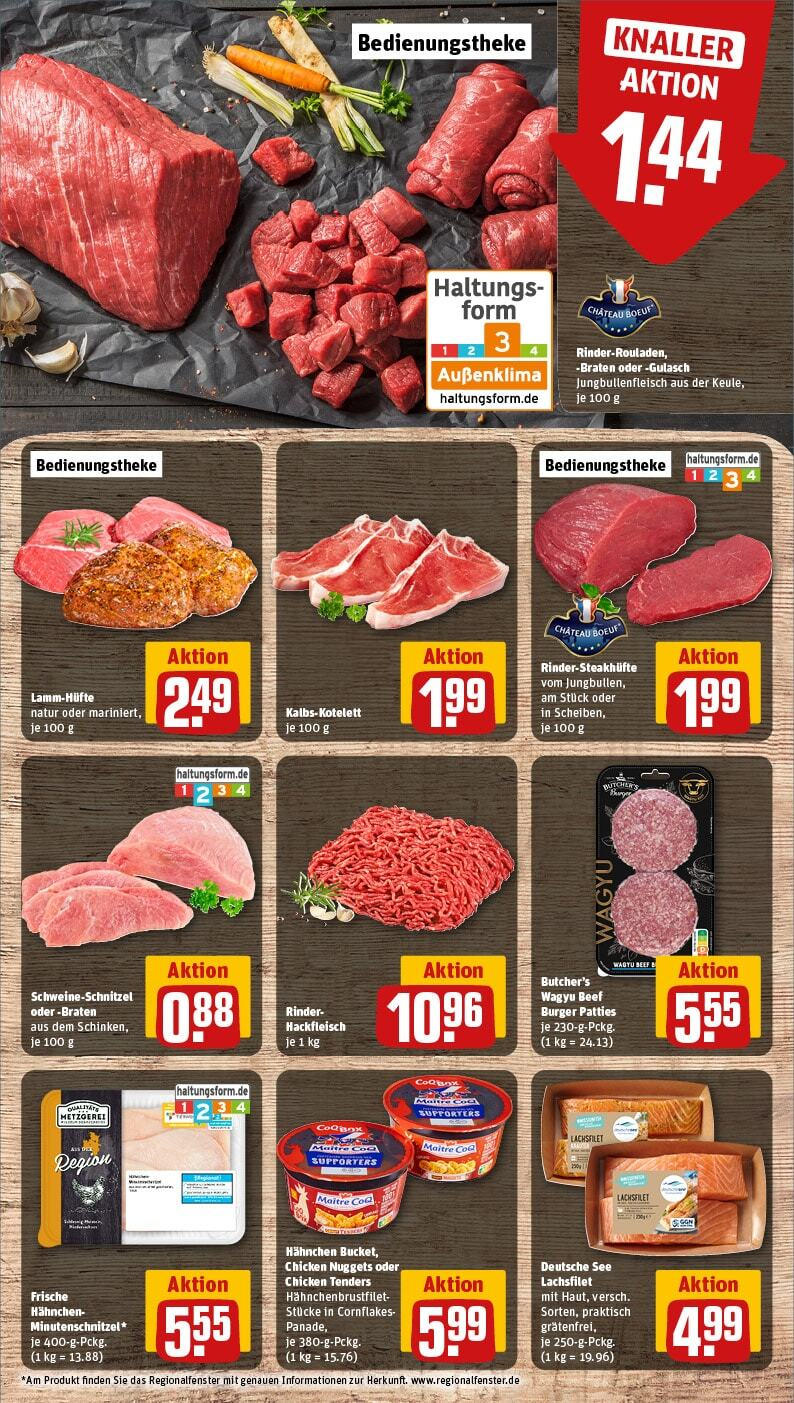 Rewe - Braunschweig, Celler Straße 2 (ab 03.02.2025) zum Blättern » Angebote | Seite: 10 | Produkte: Rinderrouladen, Burger, Gulasch, Hackfleisch