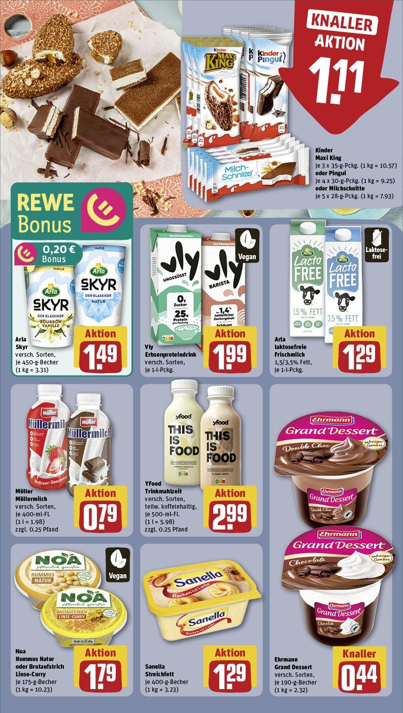 Rewe - Rewe: Wochenangebote (ab 02.02.2025) zum Blättern » Angebote | Seite: 13 | Produkte: Milch, Arla skyr, Zucker, Sanella