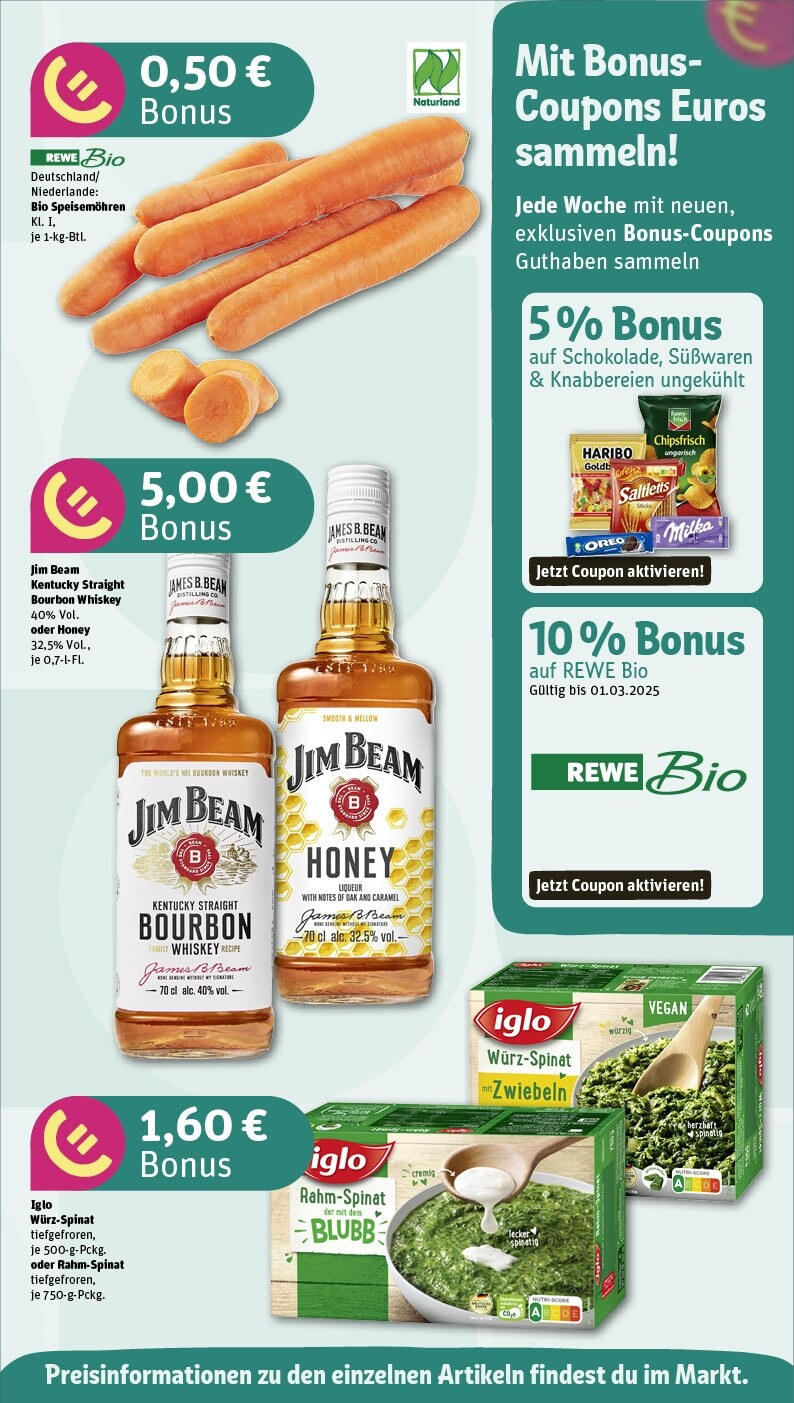 Rewe - Sulzfeld, Hauptstraße 1 (ab 03.02.2025) zum Blättern » Angebote | Seite: 5 | Produkte: Jim beam, Haribo, Zwiebeln, Ente