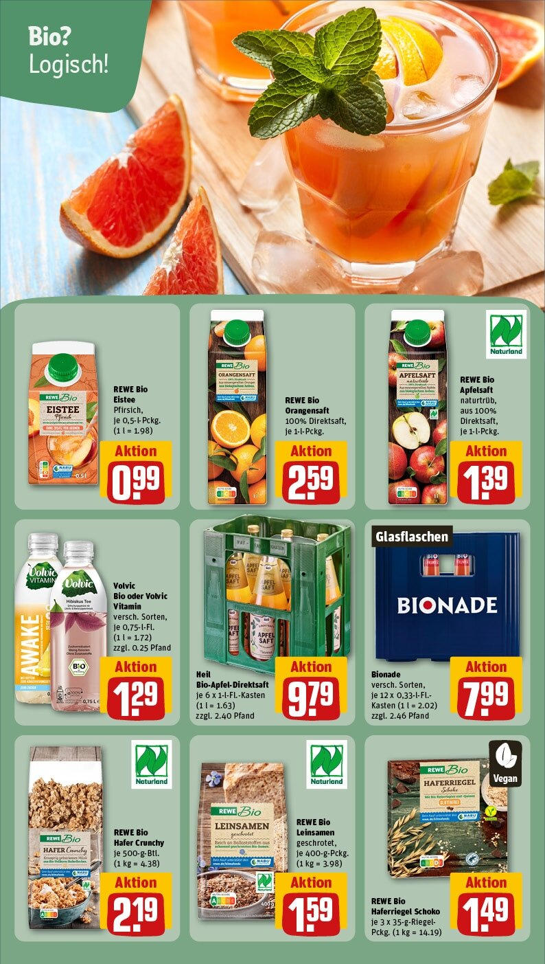 Rewe - Büdingen, Bahnhofstraße 50 (ab 03.02.2025) zum Blättern » Angebote | Seite: 19 | Produkte: Äpfel, Apfelsaft, Saft, Volvic